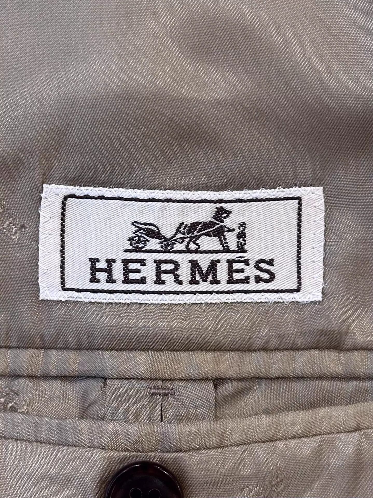 Hermes Beige Long Coat with Button Closure - Size L Size US L / EU 52-54 / 3 - 5 Thumbnail