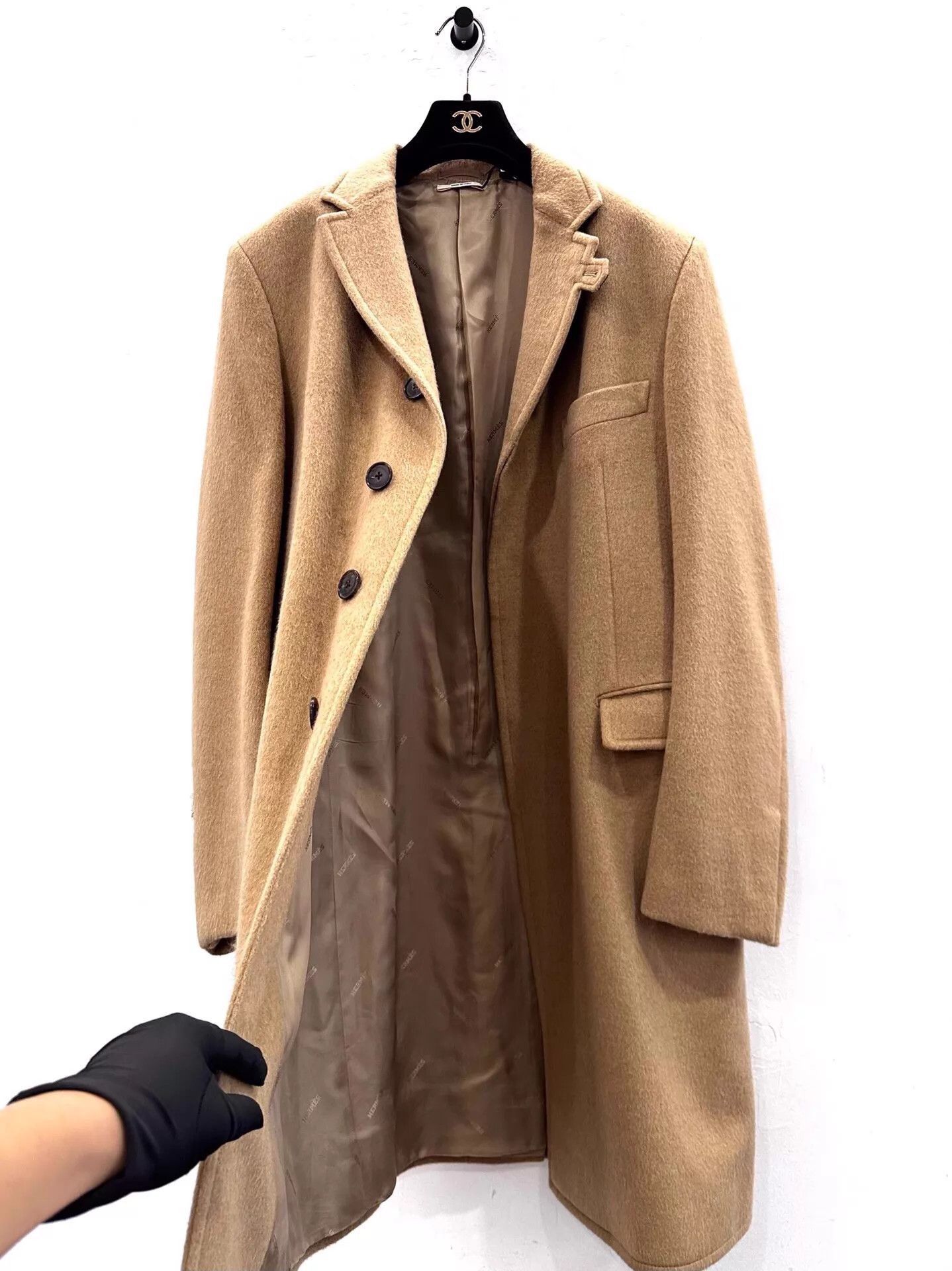 Hermes Beige Long Coat with Button Closure - Size L Size US L / EU 52-54 / 3 - 3 Thumbnail