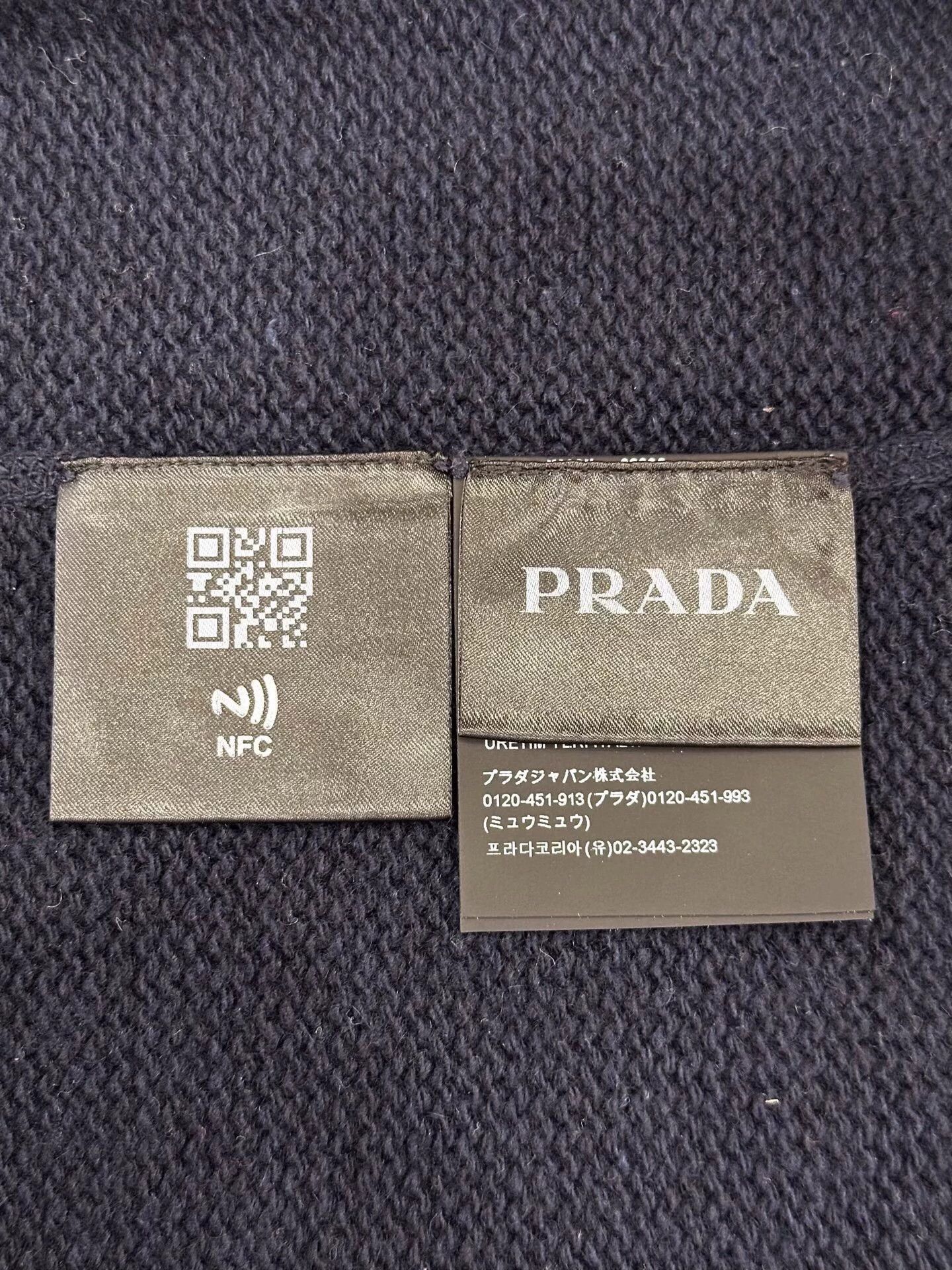 Prada Blue Logo Embroidered Long Sleeve Sweater Size US L / EU 52-54 / 3 - 6 Thumbnail