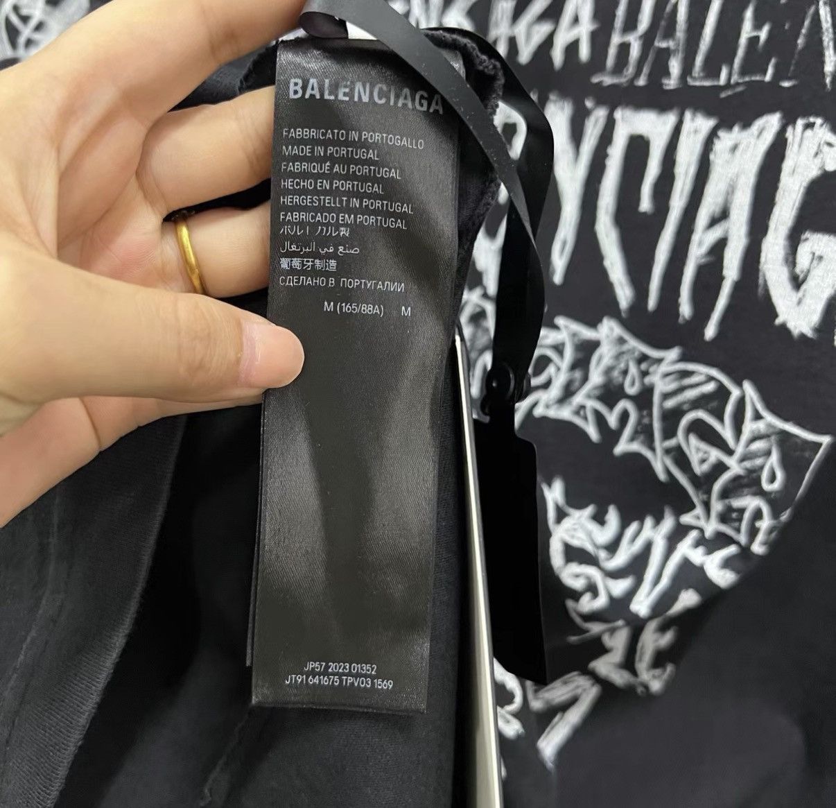 Balenciaga Black Short Sleeve Graphic Print T-Shirt Size US M / EU 48-50 / 2 - 4 Thumbnail