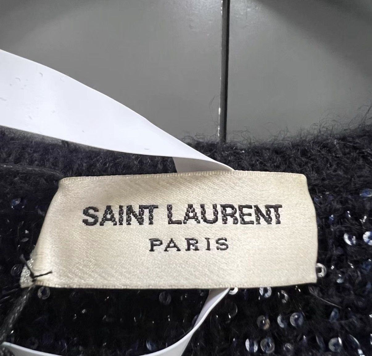 Saint Laurent Paris Black Sequined Hooded Sweater - Size L Size US L / EU 52-54 / 3 - 4 Thumbnail