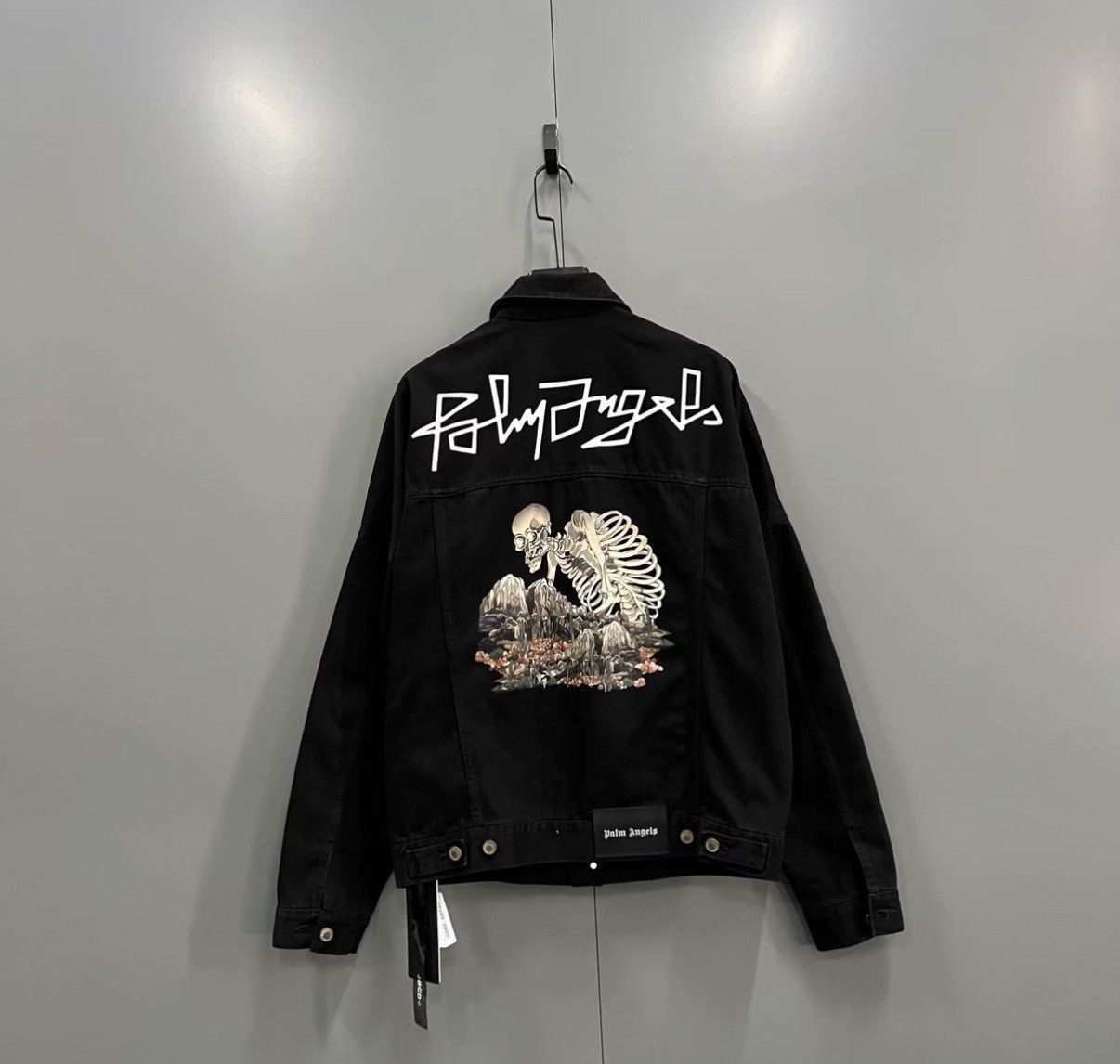 Palm Angels Black Denim Jacket with Button Closure, Size M Size US M / EU 48-50 / 2 - 2 Thumbnail