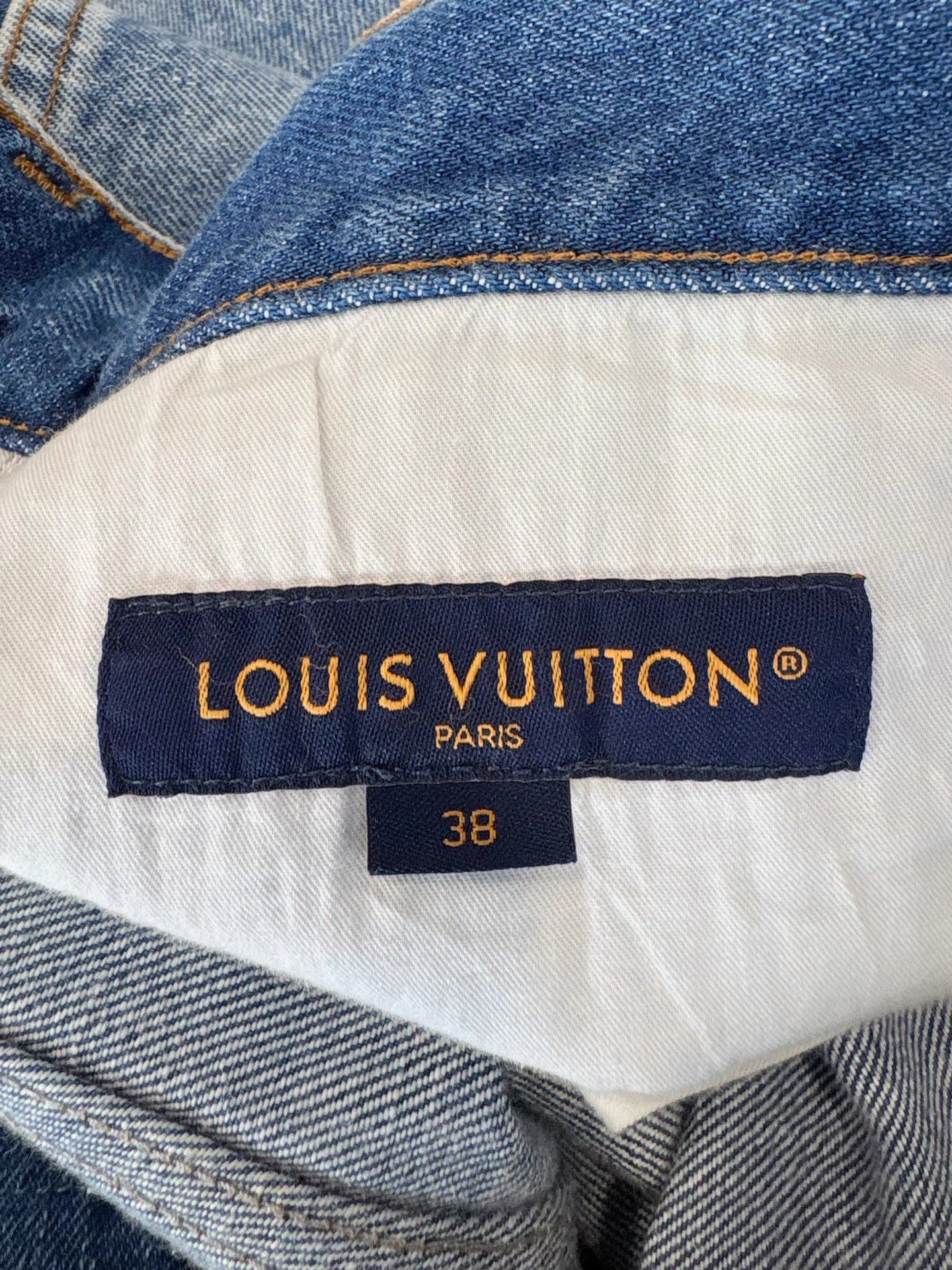Louis Vuitton Blue Denim Straight-Leg Pants Size 38 Size US 38 / EU 54 - 4 Thumbnail