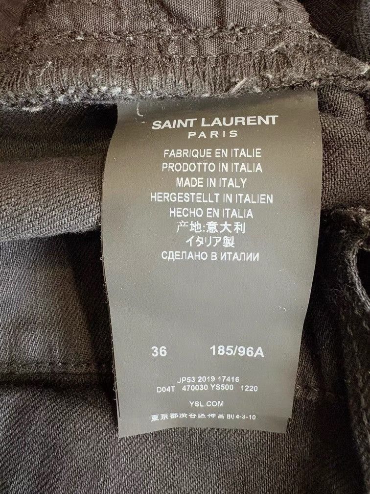 Saint Laurent Paris Black Ripped Denim Jeans Size 36 Size US 36 / EU 52 - 5 Thumbnail
