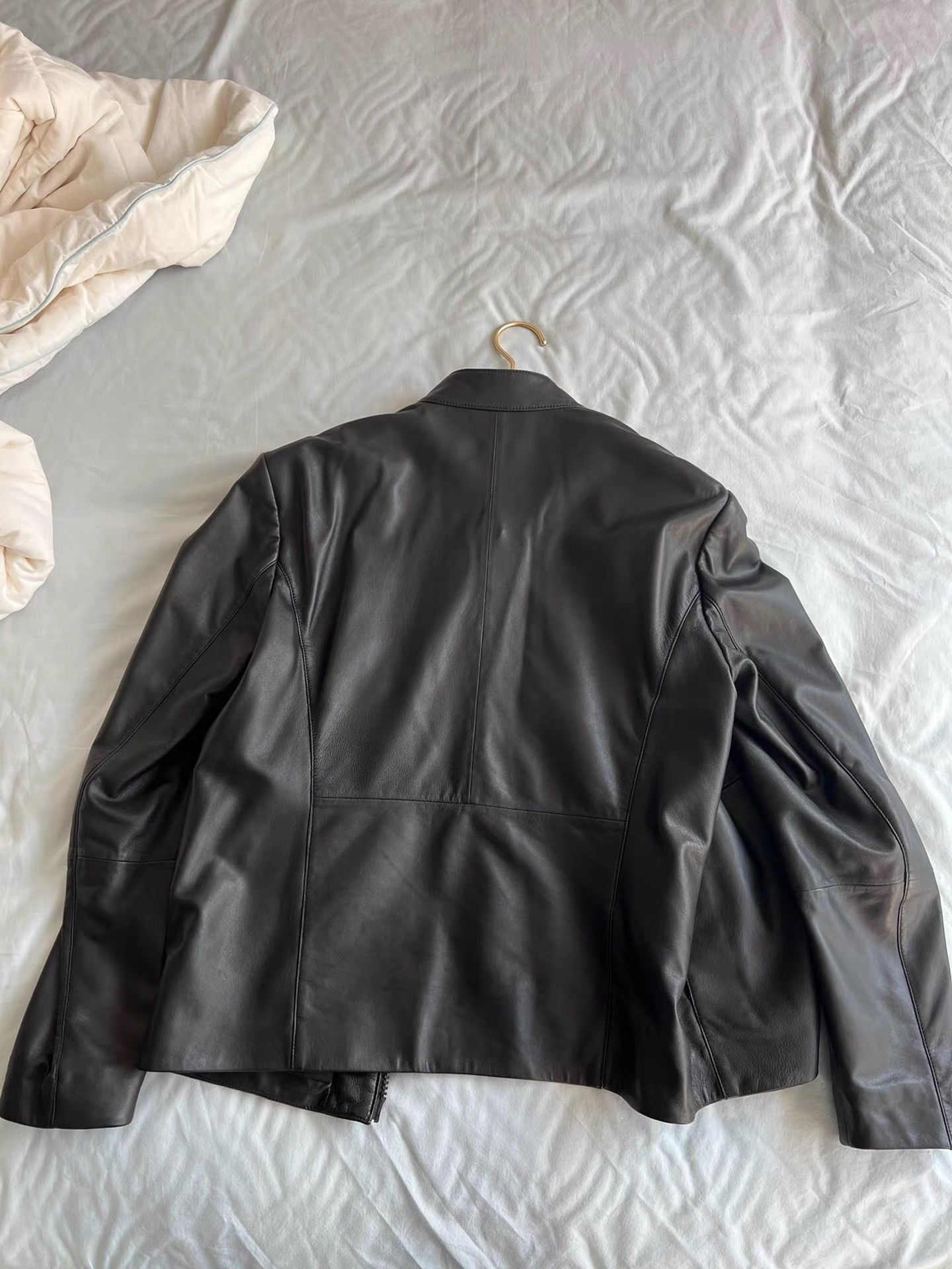 Armani Black Leather Zip-Up Jacket Size US S / EU 44-46 / 1 - 2 Thumbnail