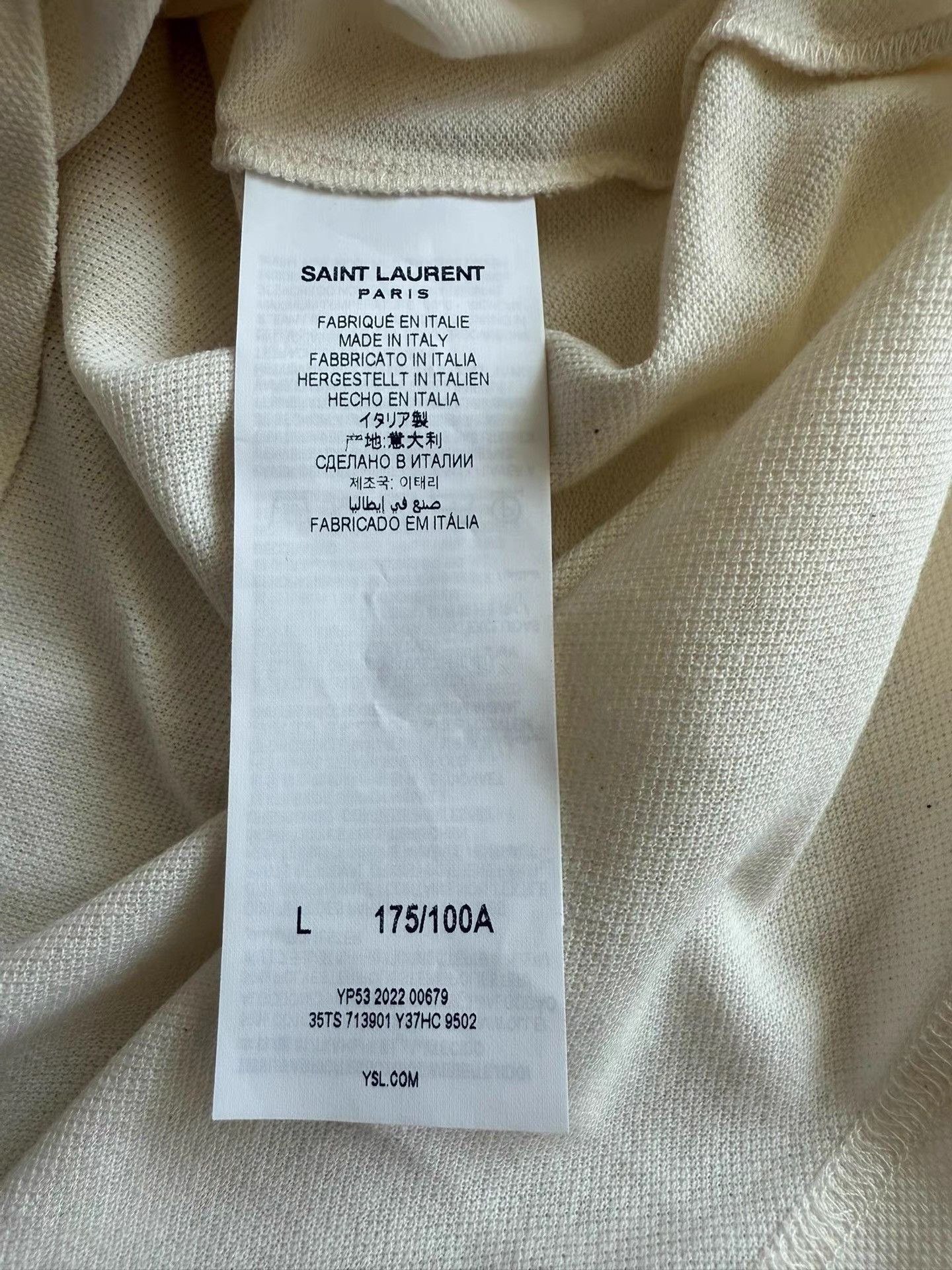 Saint Laurent Paris Beige Short Sleeve Polo Shirt Size L Size US L / EU 52-54 / 3 - 5 Thumbnail