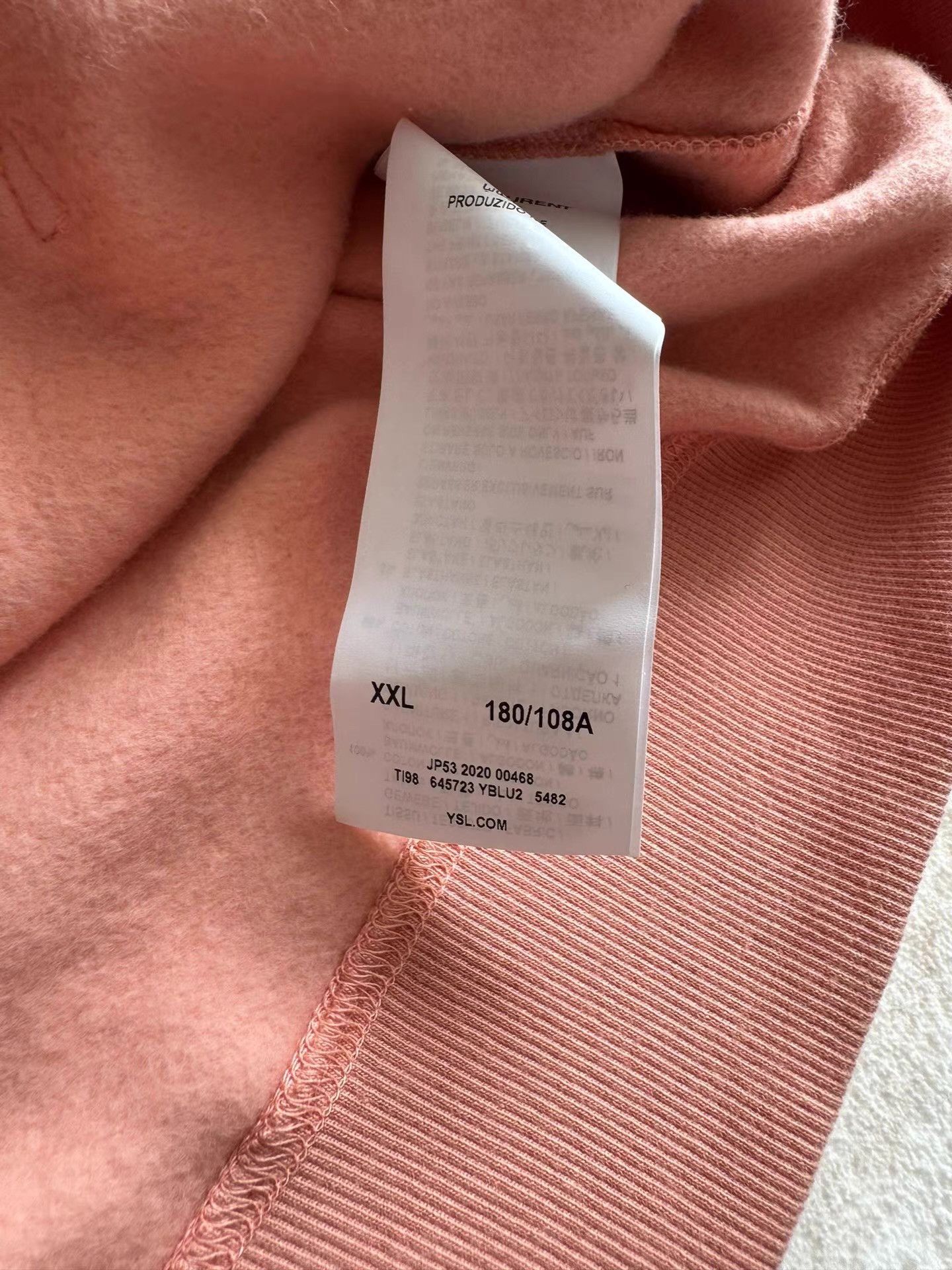 Saint Laurent Paris Pink Hoodie with Drawstring and Front Pocket Size US XL / EU 56 / 4 - 3 Thumbnail