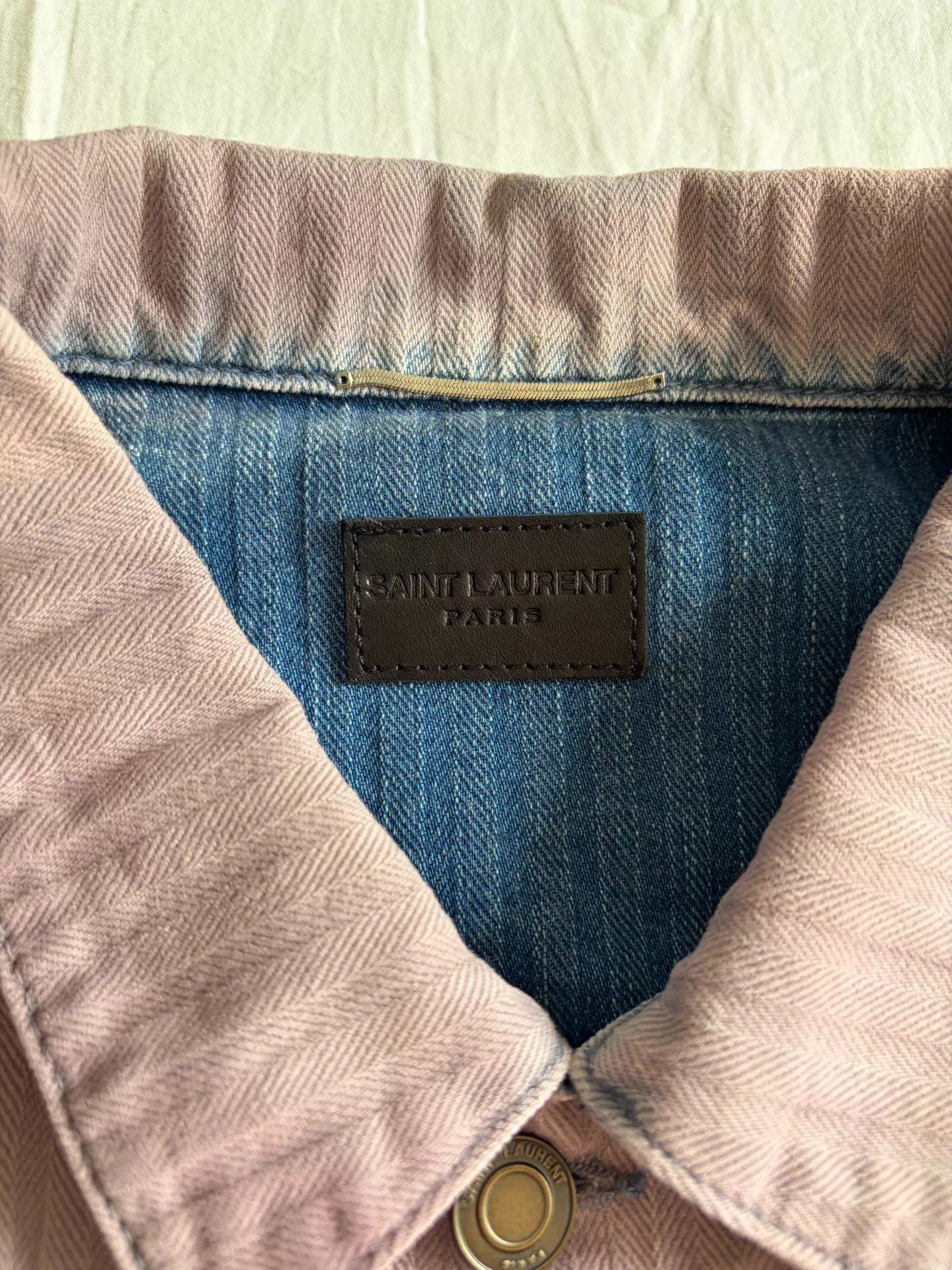 Saint Laurent Paris Multi-Color Gradient Denim Jacket Size US XL / EU 56 / 4 - 8 Thumbnail