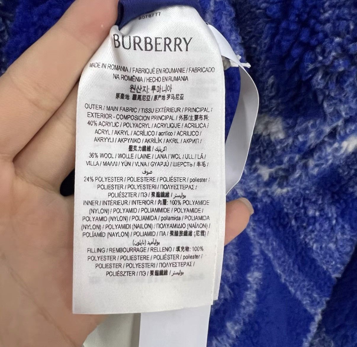 Burberry Blue Checkered Fleece Jacket Size M Size US M / EU 48-50 / 2 - 4 Thumbnail