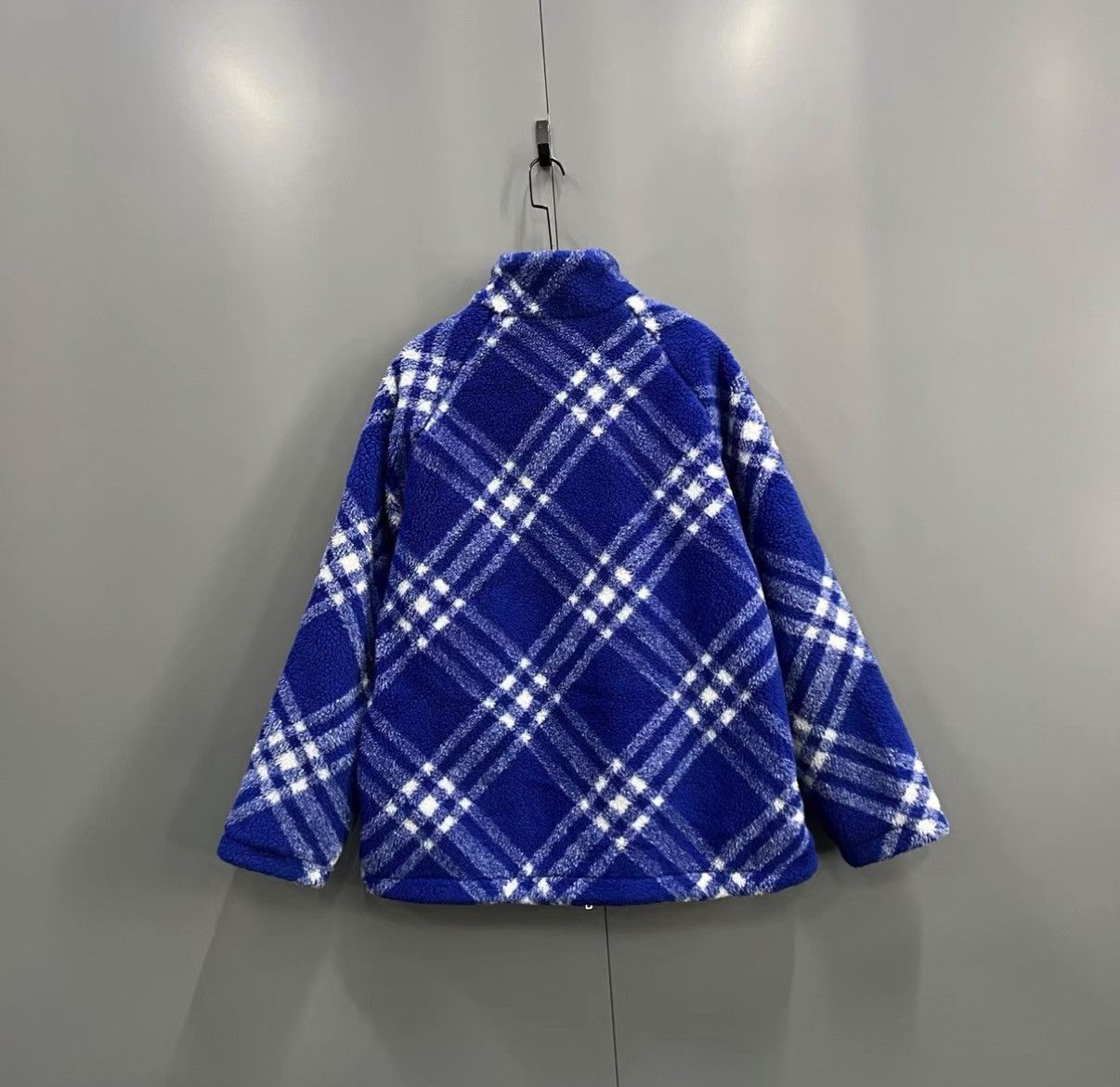Burberry Blue Checkered Fleece Jacket Size M Size US M / EU 48-50 / 2 - 2 Thumbnail