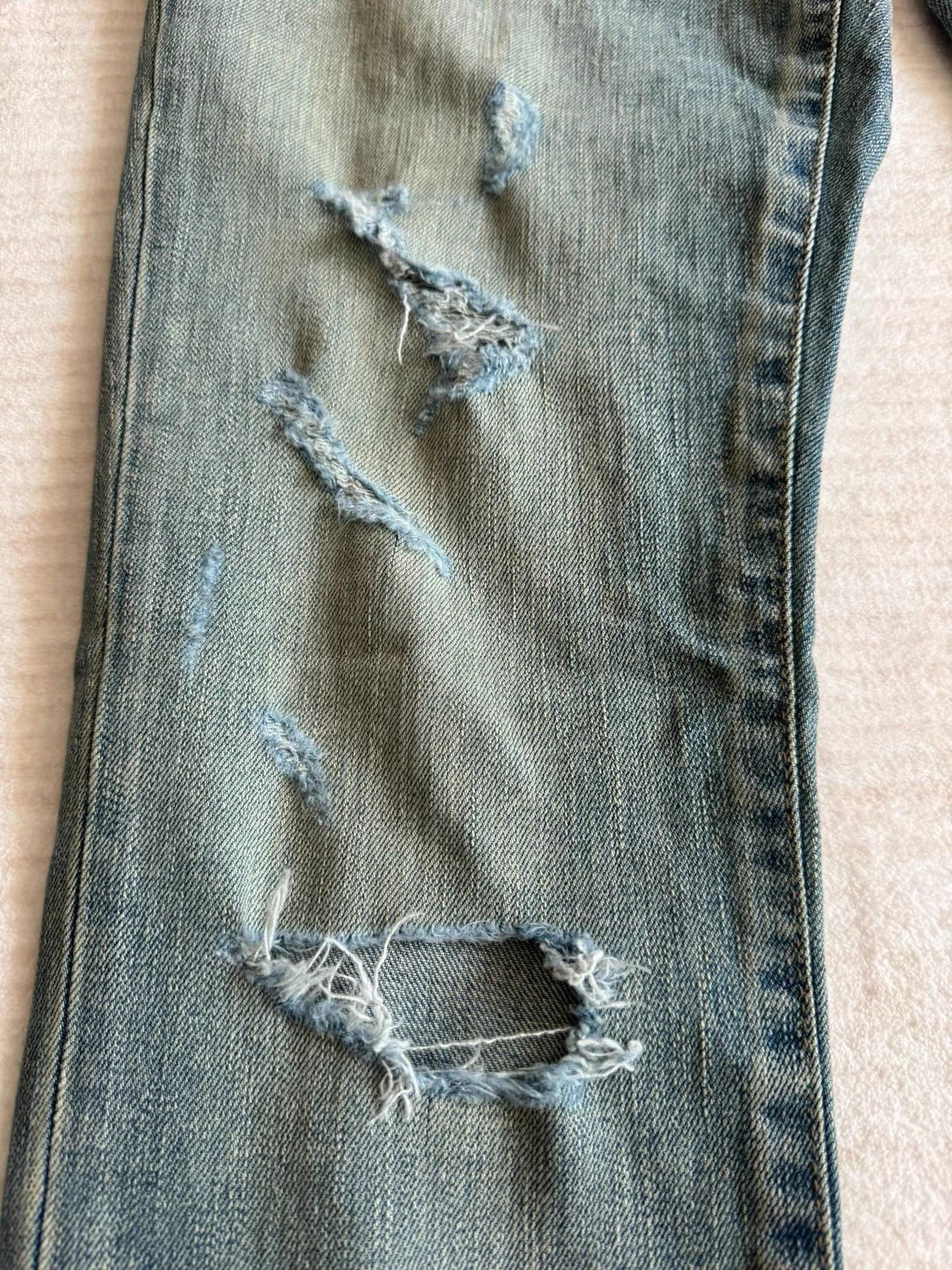 Saint Laurent Paris Distressed Blue Denim Pants Size 30 Size US 30 / EU 46 - 3 Thumbnail