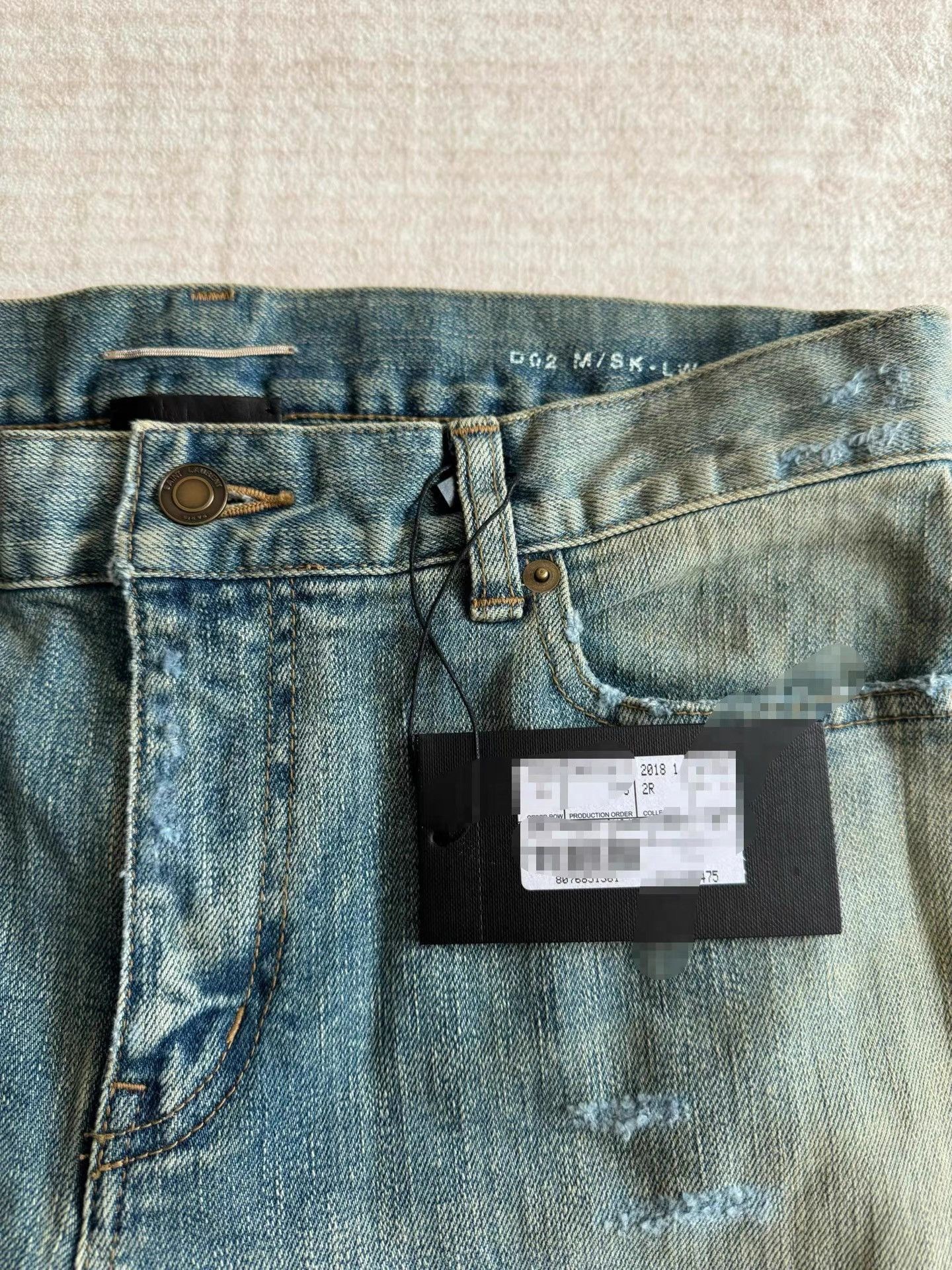 Saint Laurent Paris Distressed Blue Denim Pants Size 30 Size US 30 / EU 46 - 7 Thumbnail