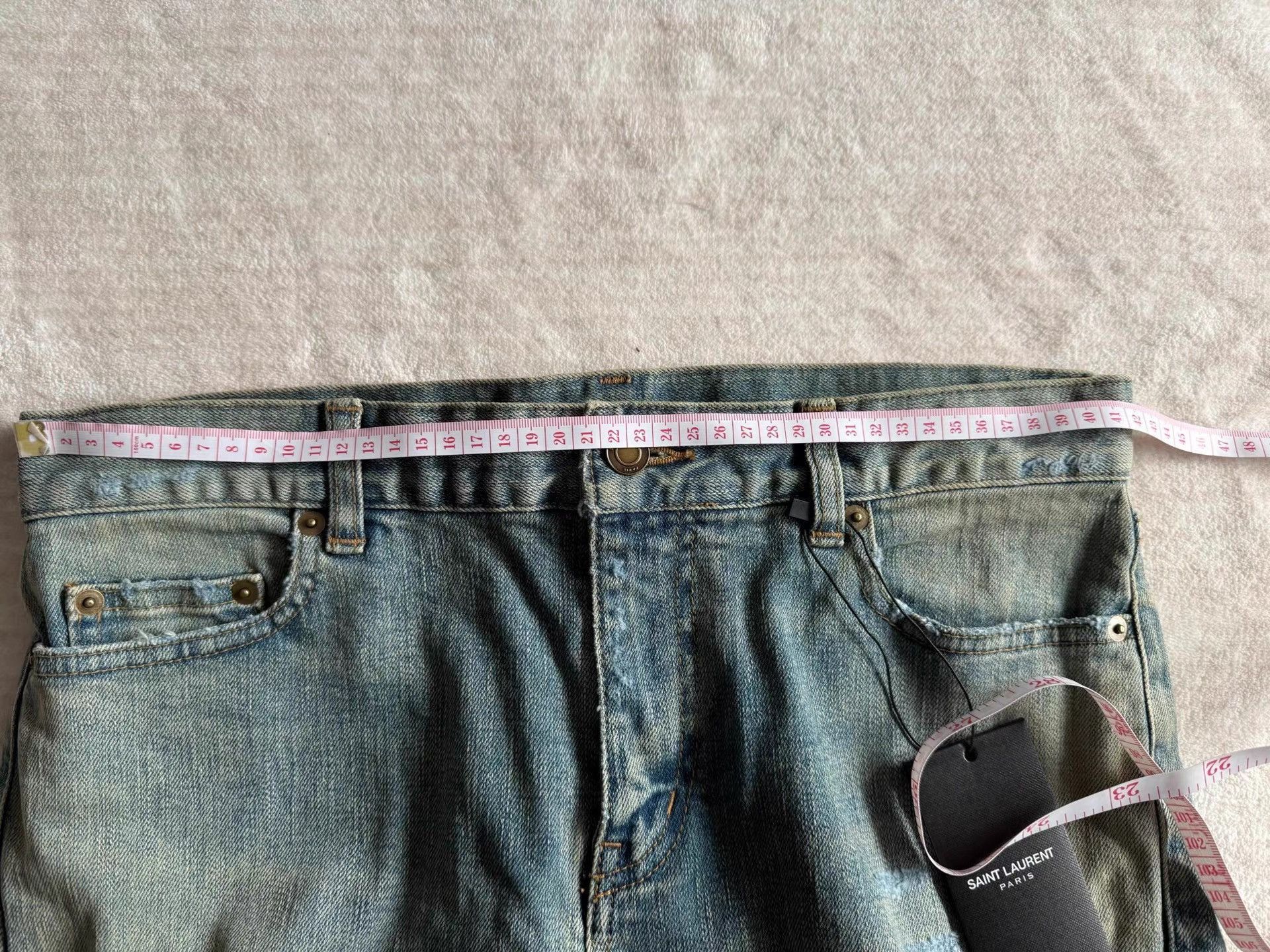 Saint Laurent Paris Distressed Blue Denim Pants Size 30 Size US 30 / EU 46 - 9 Thumbnail