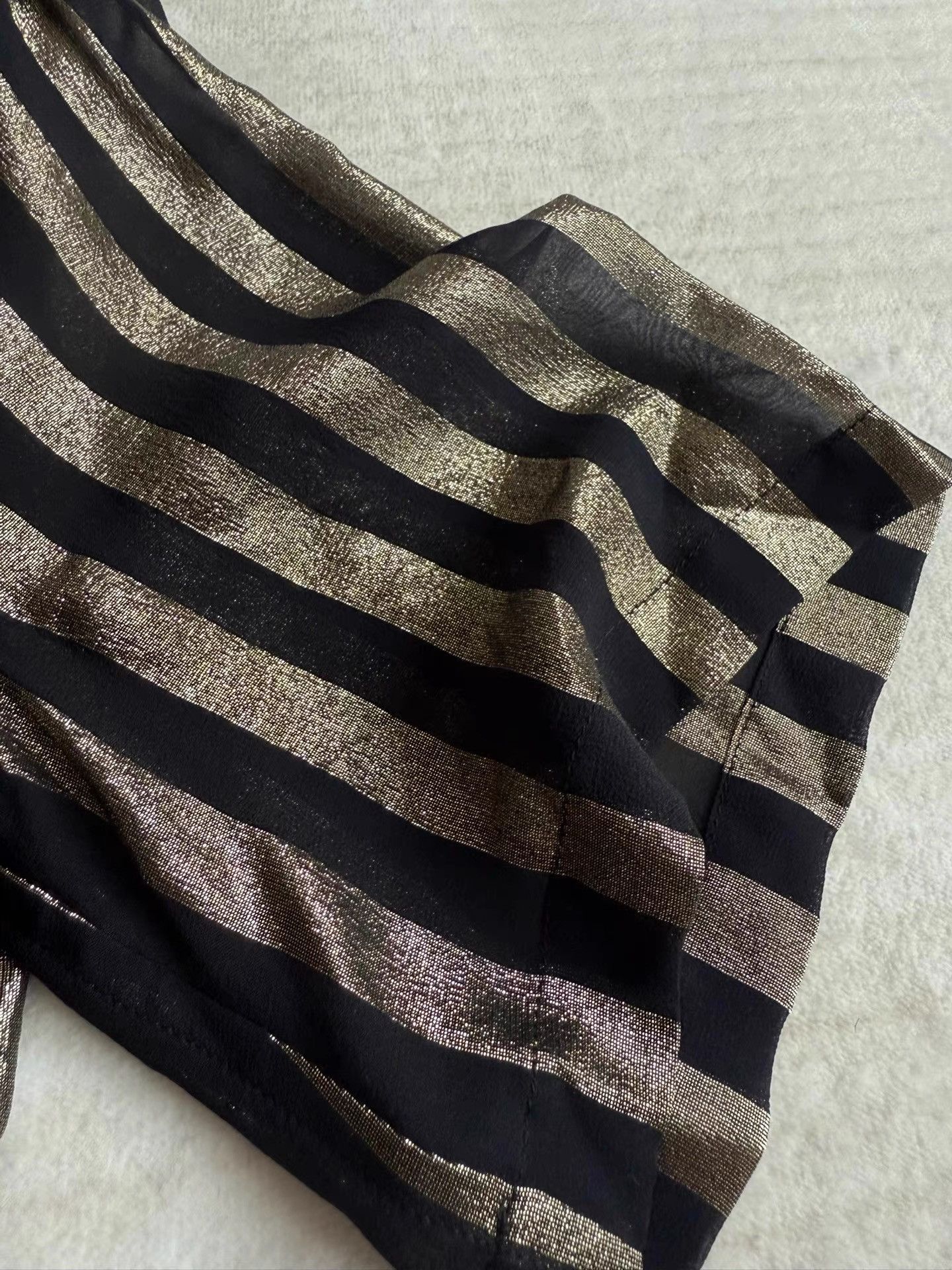 Saint Laurent Paris Multi Striped Short Sleeve Button-Up Shirt Size US L / EU 52-54 / 3 - 9 Thumbnail