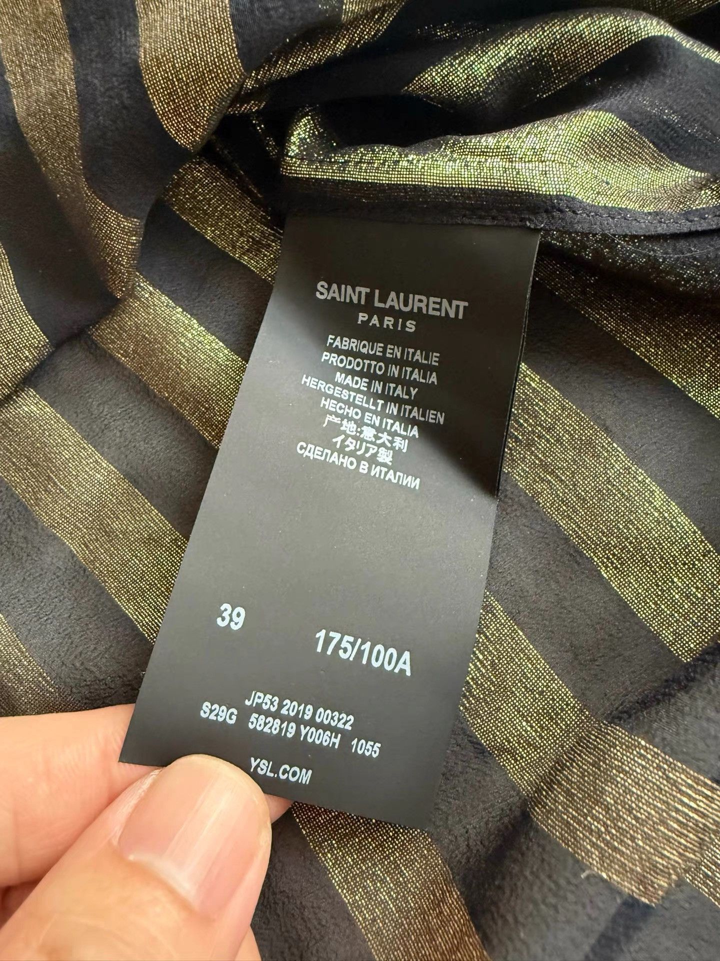 Saint Laurent Paris Multi Striped Short Sleeve Button-Up Shirt Size US L / EU 52-54 / 3 - 7 Thumbnail