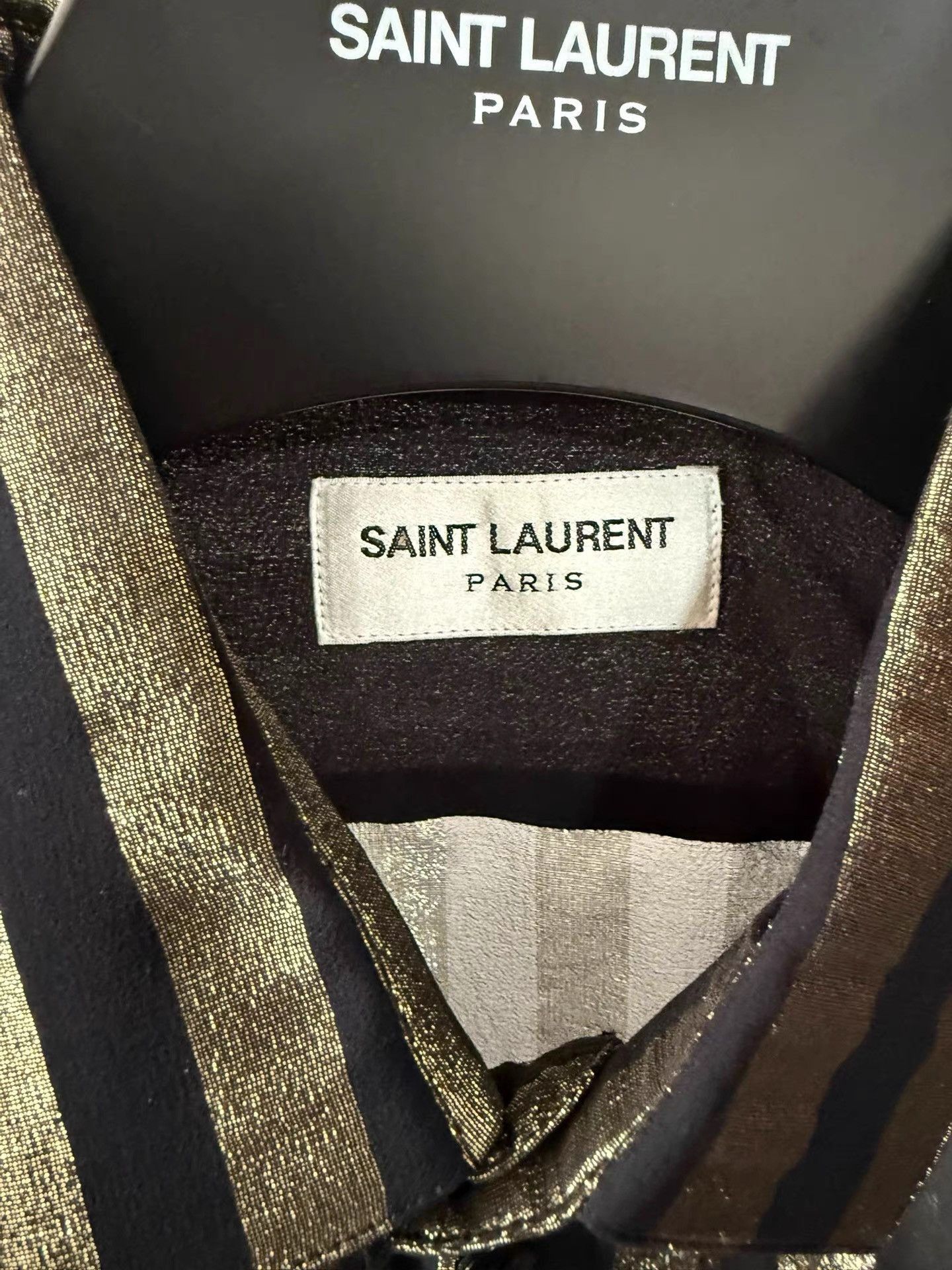 Saint Laurent Paris Multi Striped Short Sleeve Button-Up Shirt Size US L / EU 52-54 / 3 - 5 Thumbnail