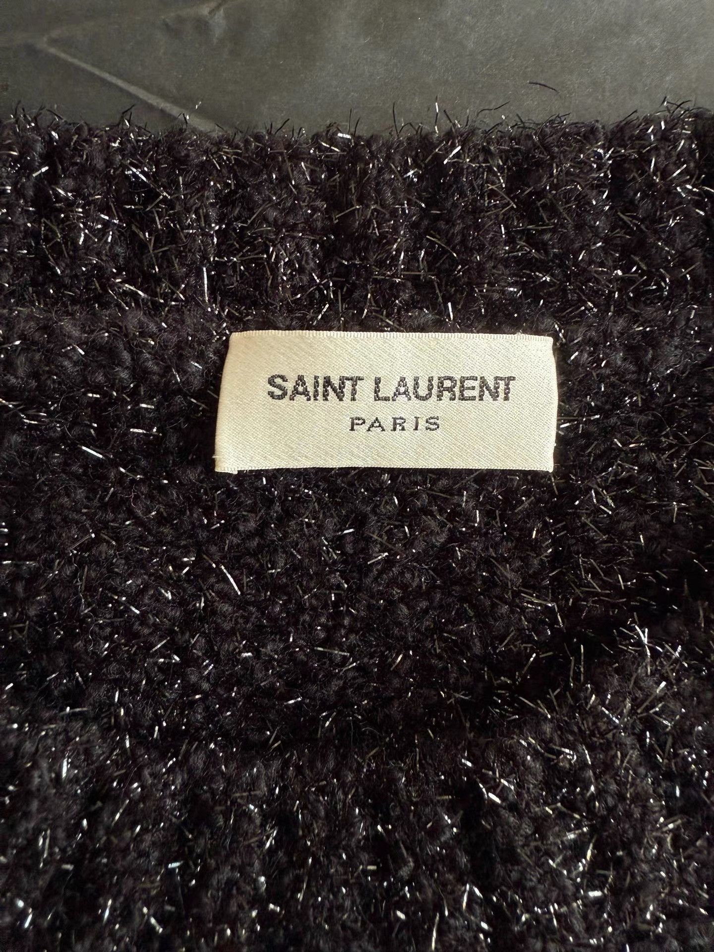 Saint Laurent Paris Black Sparkly Knit Sweater Size M Size US M / EU 48-50 / 2 - 5 Thumbnail