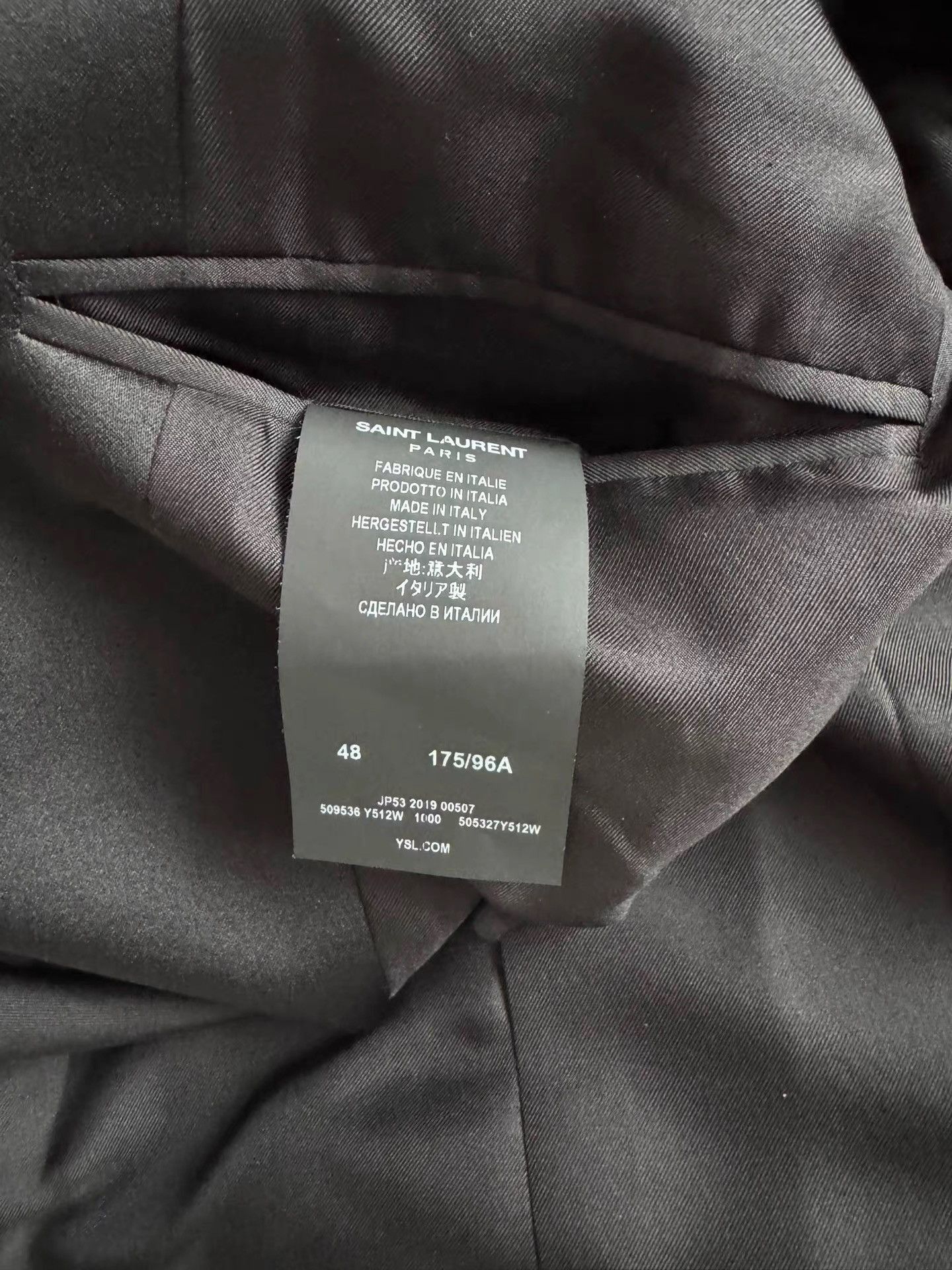 Saint Laurent Paris Black Formal Blazer with Satin Lapel - Size M Size US M / EU 48-50 / 2 - 2 Thumbnail