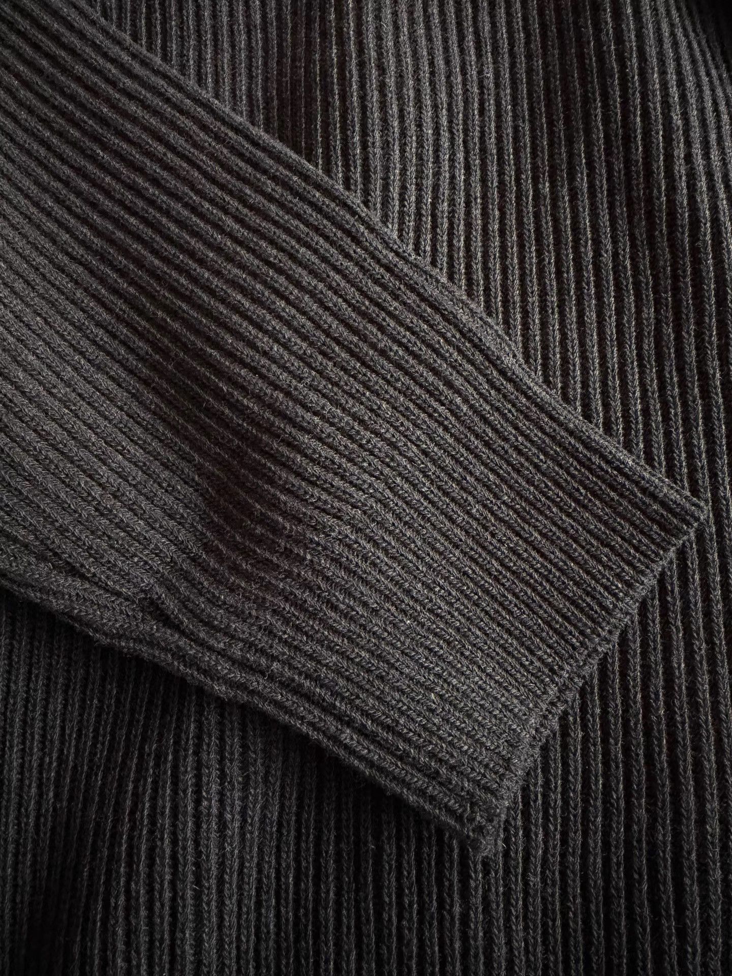 Auralee Black Ribbed Long Sleeve Sweater Size US L / EU 52-54 / 3 - 4 Thumbnail