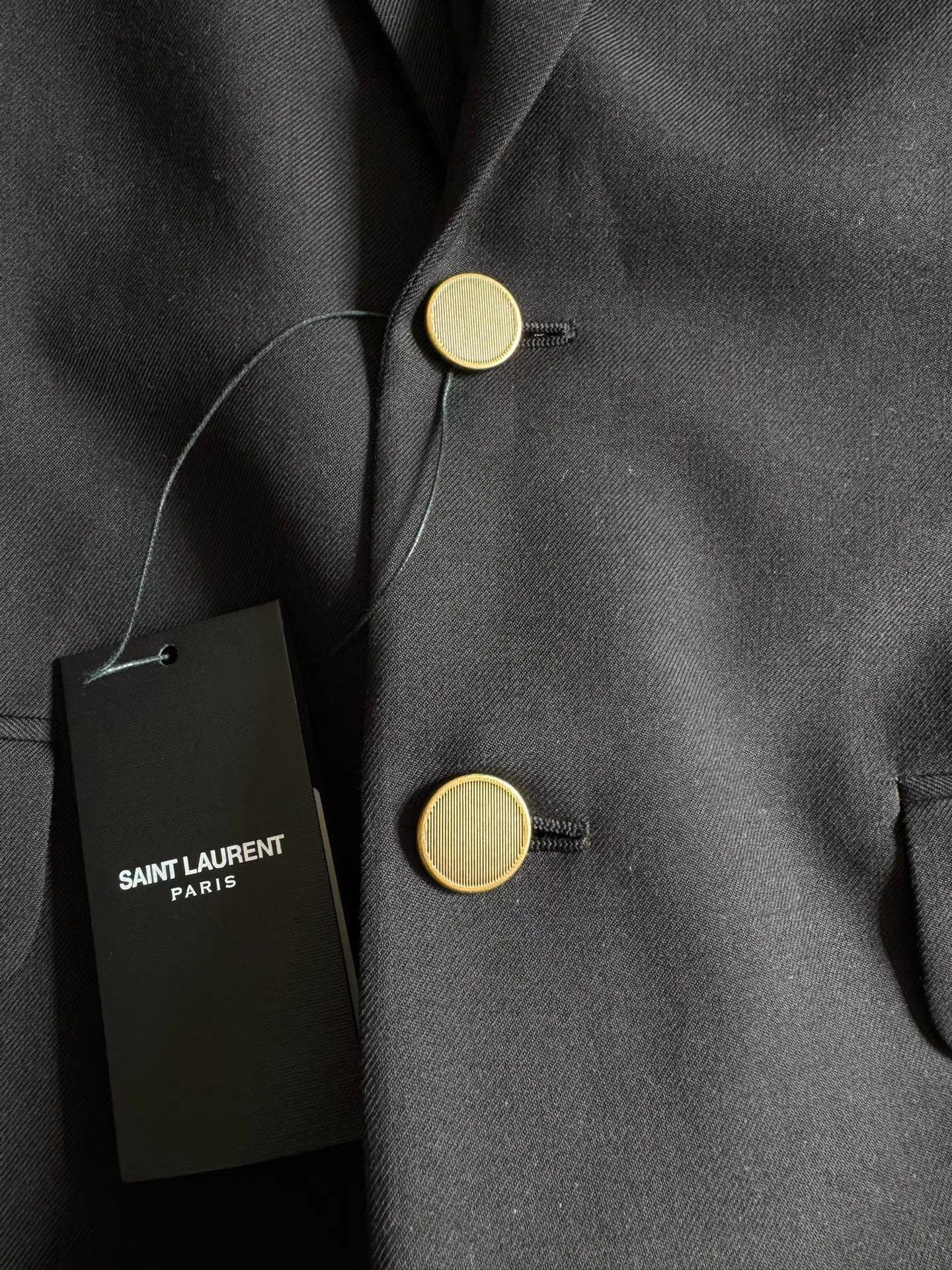 Saint Laurent Paris Black Single-Breasted Blazer with Gold Buttons Size US M / EU 48-50 / 2 - 2 Thumbnail