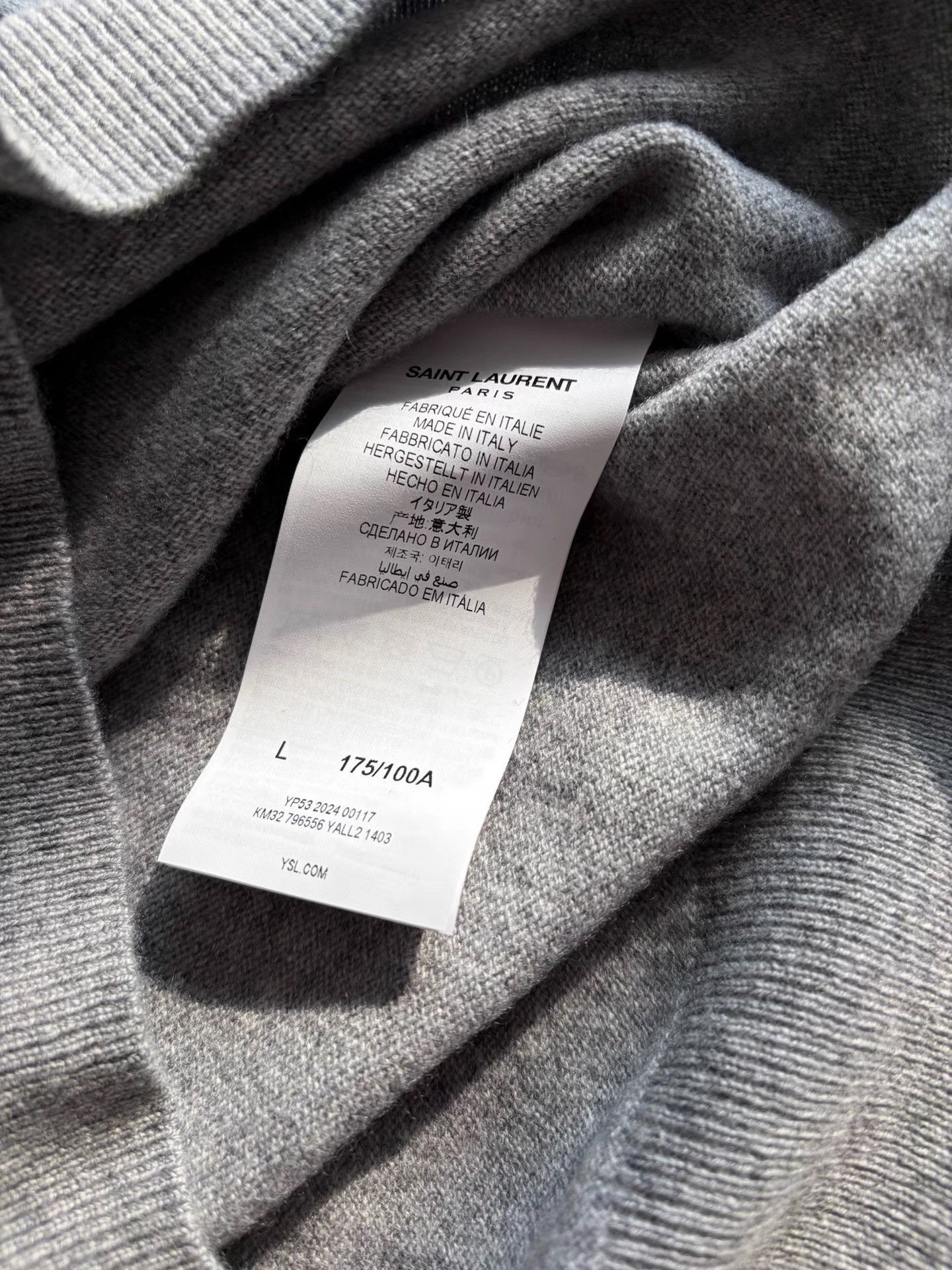 Saint Laurent Paris Gray Long-Sleeve Knit Sweater Size L Size US L / EU 52-54 / 3 - 4 Thumbnail