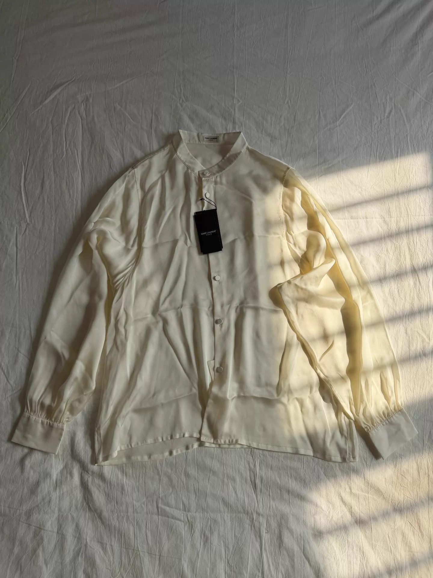 Saint Laurent Paris White Long Sleeve Button Up Shirt Size US L / EU 52-54 / 3 - 2 Thumbnail
