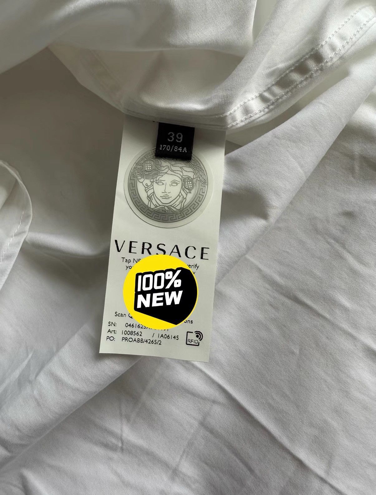 Versace White Long Sleeve Button-Up Shirt - Size L Size US L / EU 52-54 / 3 - 5 Thumbnail