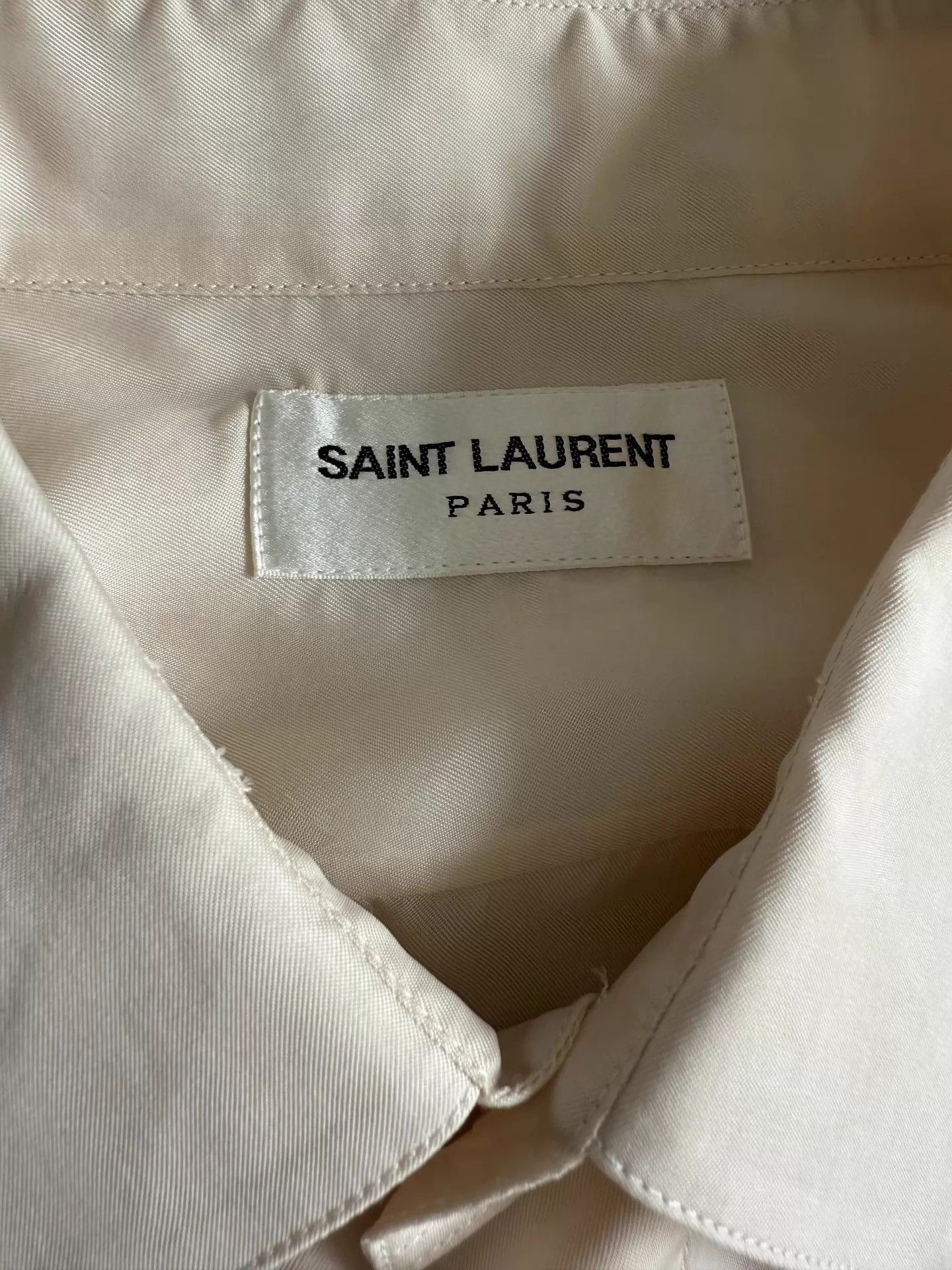 Saint Laurent Paris Beige Long Sleeve Button-Up Shirt Size M Size US M / EU 48-50 / 2 - 2 Thumbnail
