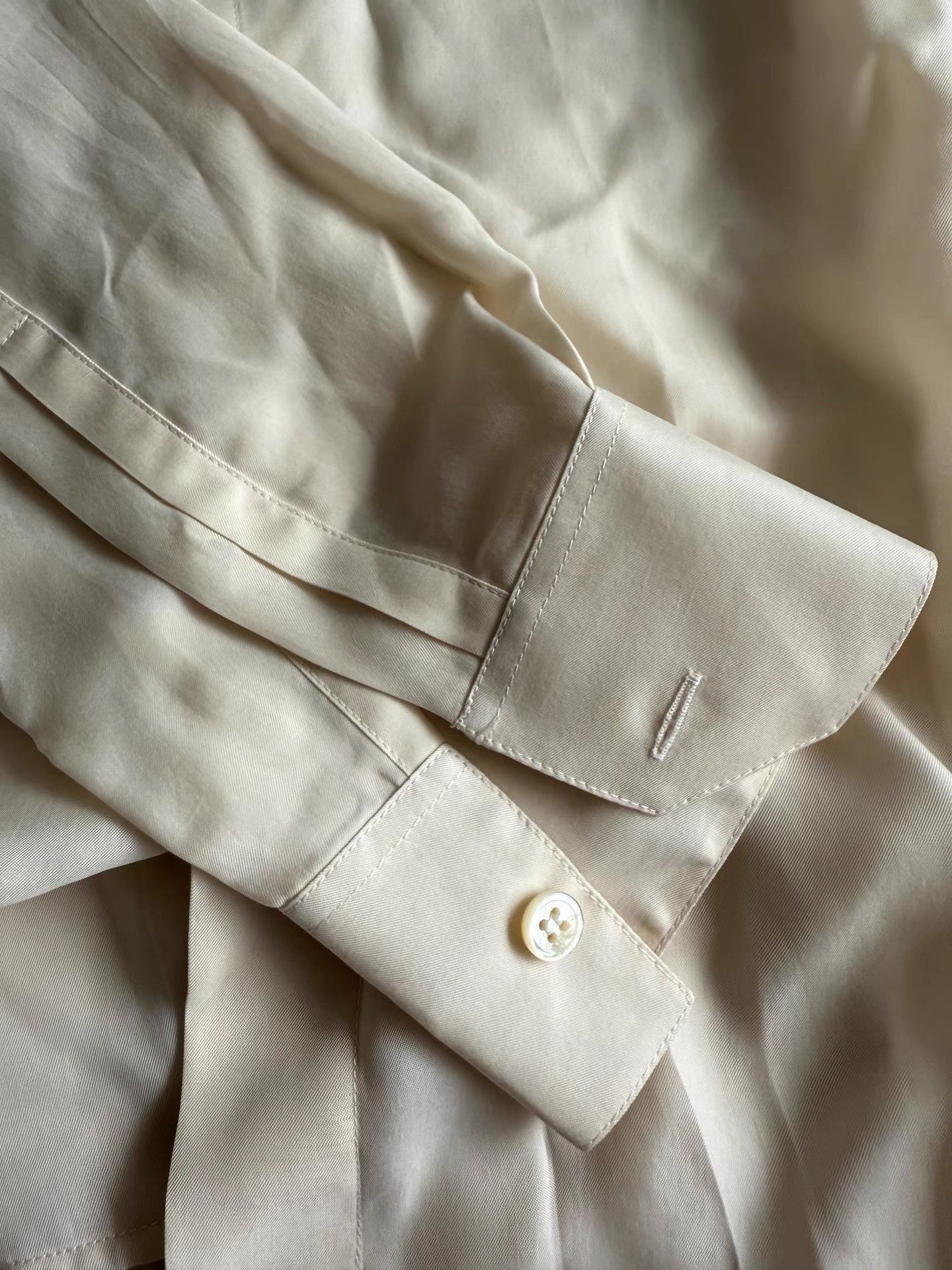 Saint Laurent Paris Beige Long Sleeve Button-Up Shirt Size M Size US M / EU 48-50 / 2 - 5 Thumbnail