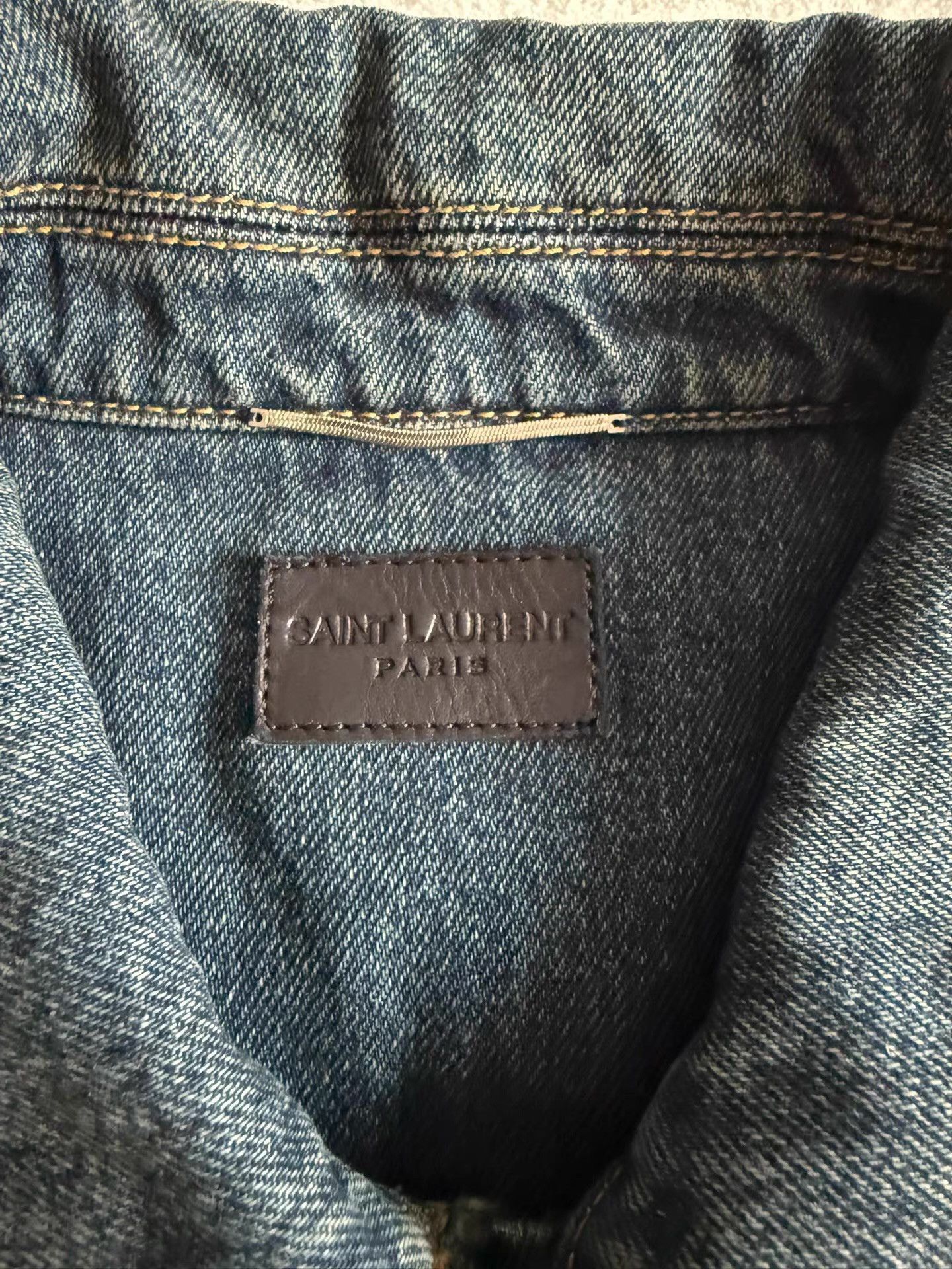 Saint Laurent Paris Blue Denim Jacket with Button Front Size US L / EU 52-54 / 3 - 7 Thumbnail