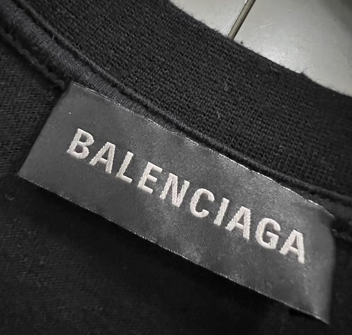 Balenciaga Black Long Sleeve Shirt with Striped Sleeves Size US S / EU 44-46 / 1 - 4 Thumbnail