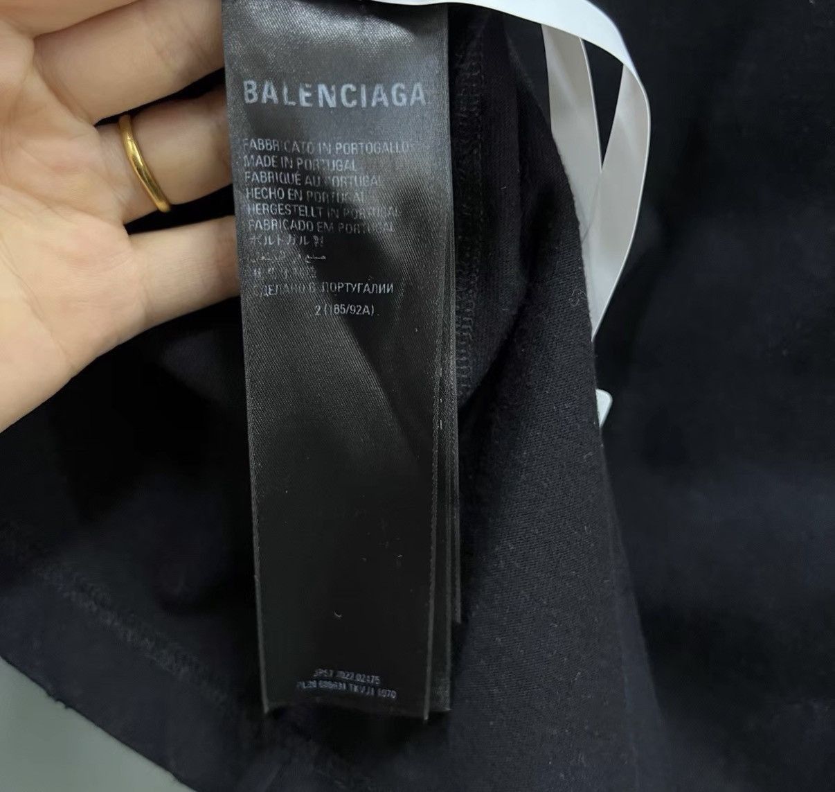 Balenciaga Black Long Sleeve Shirt with Striped Sleeves Size US S / EU 44-46 / 1 - 3 Thumbnail