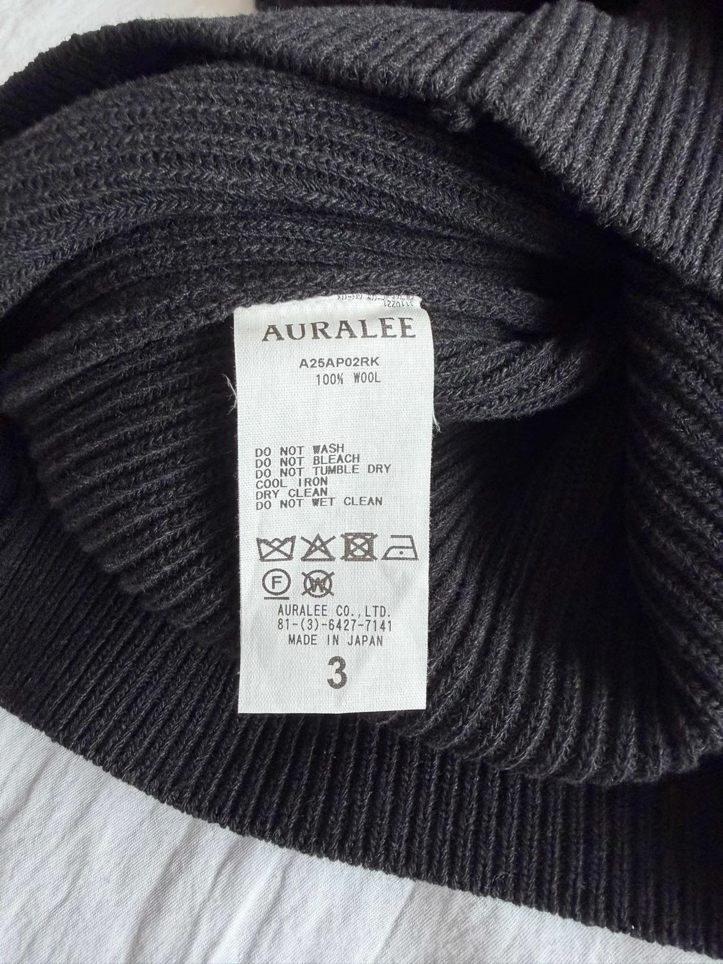 Auralee Black Ribbed Long Sleeve Sweater - Size S Size US S / EU 44-46 / 1 - 6 Thumbnail