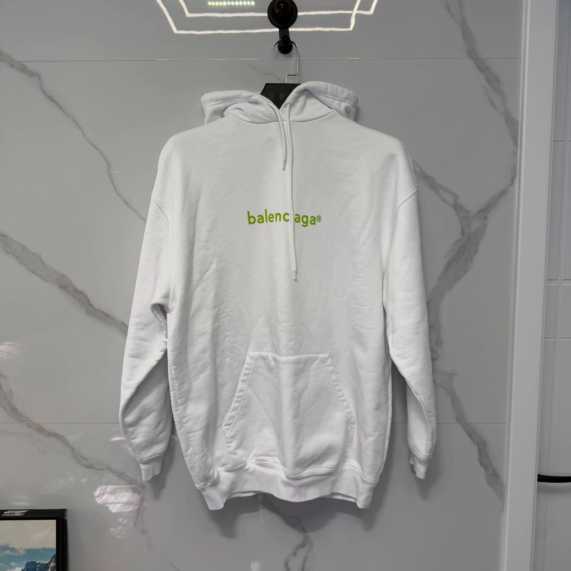Balenciaga Balenciaga Logo Hoodie White Size S Size US S / EU 44-46 / 1 - 2 Thumbnail