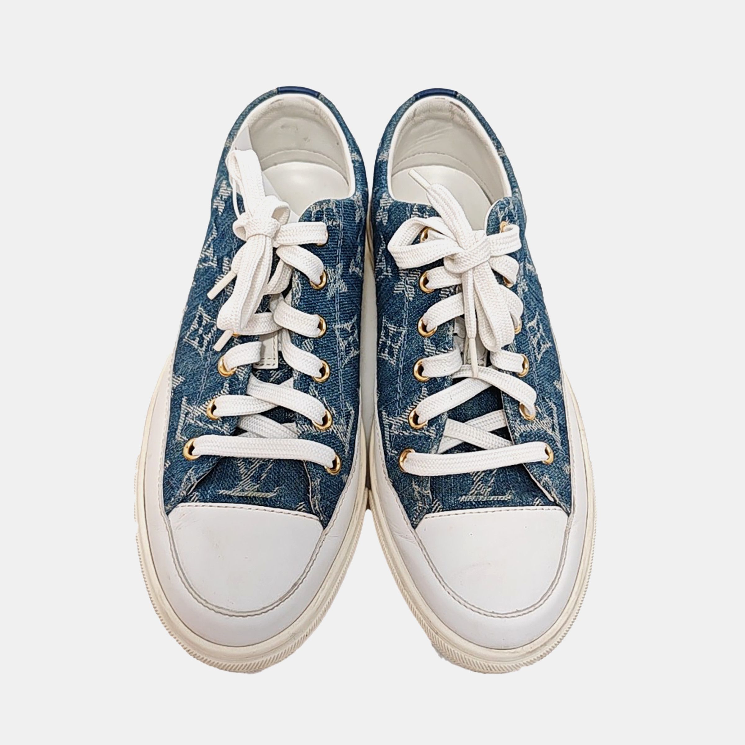 Louis Vuitton Louis Vuitton Monogram Denim Low-Top Sneakers Size 36.5 Size US 6.5 / IT 36.5 - 3 Thumbnail