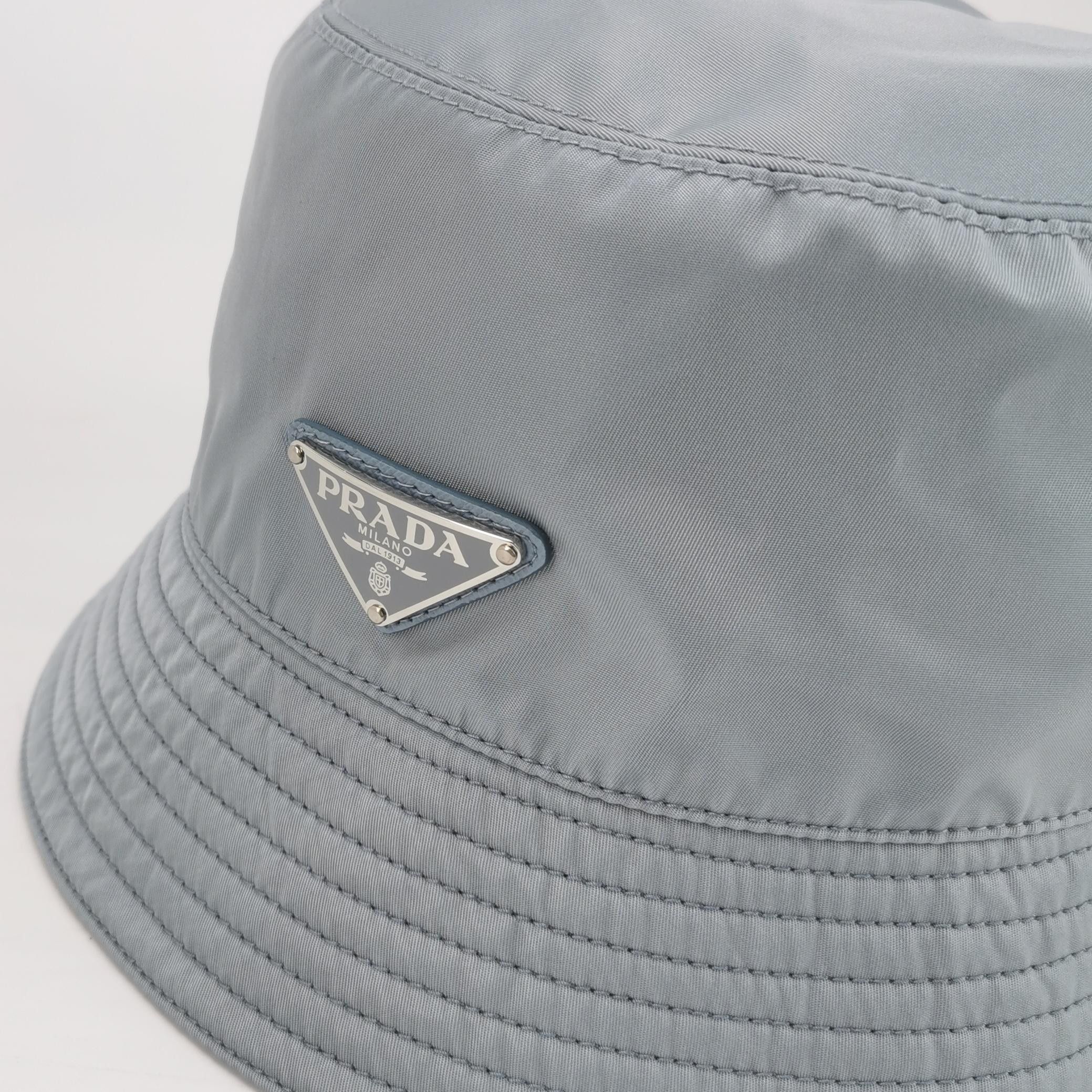 Prada Prada Re-Nylon Triangle Logo Bucket Hat Size ONE SIZE - 4 Thumbnail