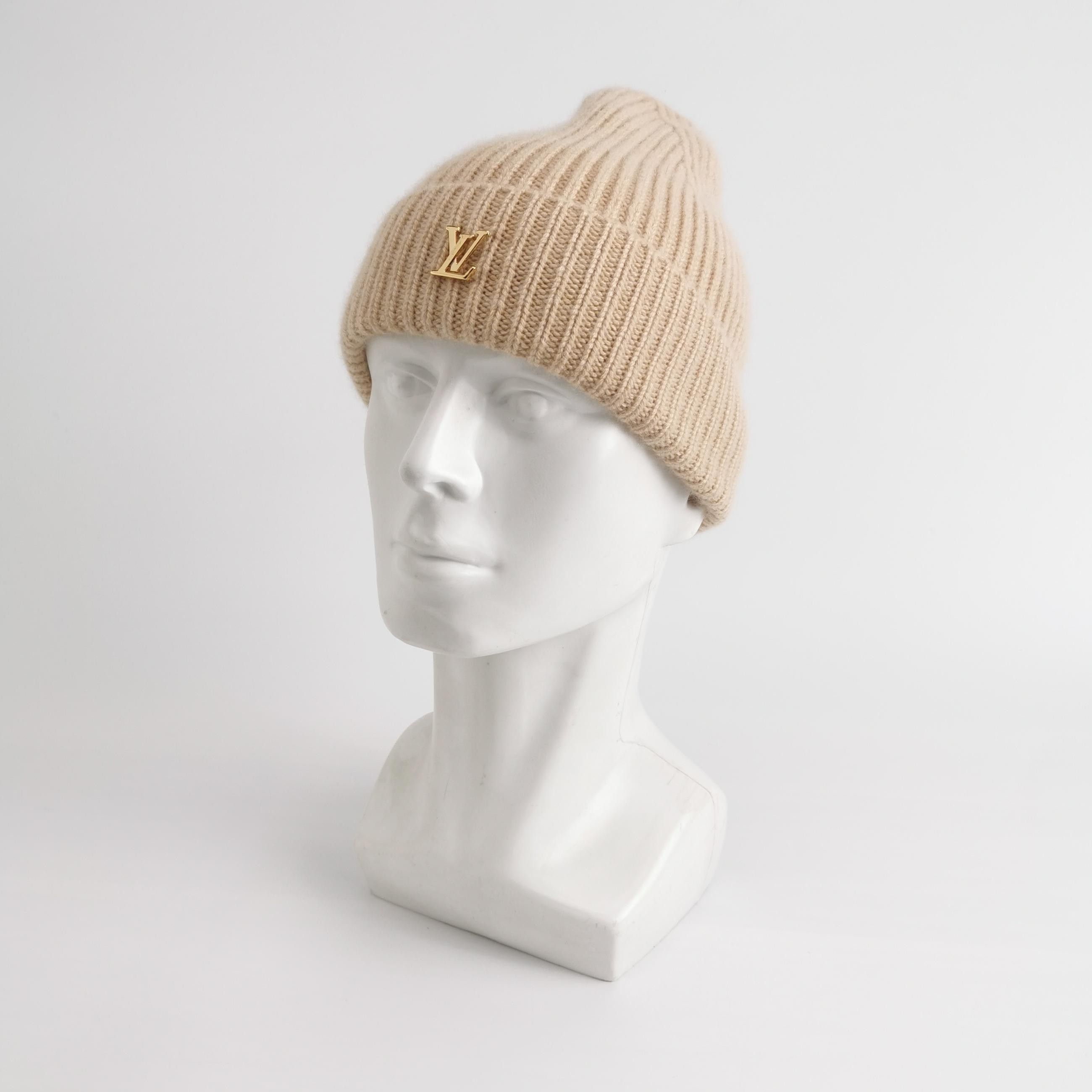 Louis Vuitton Louis Vuitton Cashmere LV Logo Beanie One Size Size ONE SIZE - 2 Thumbnail
