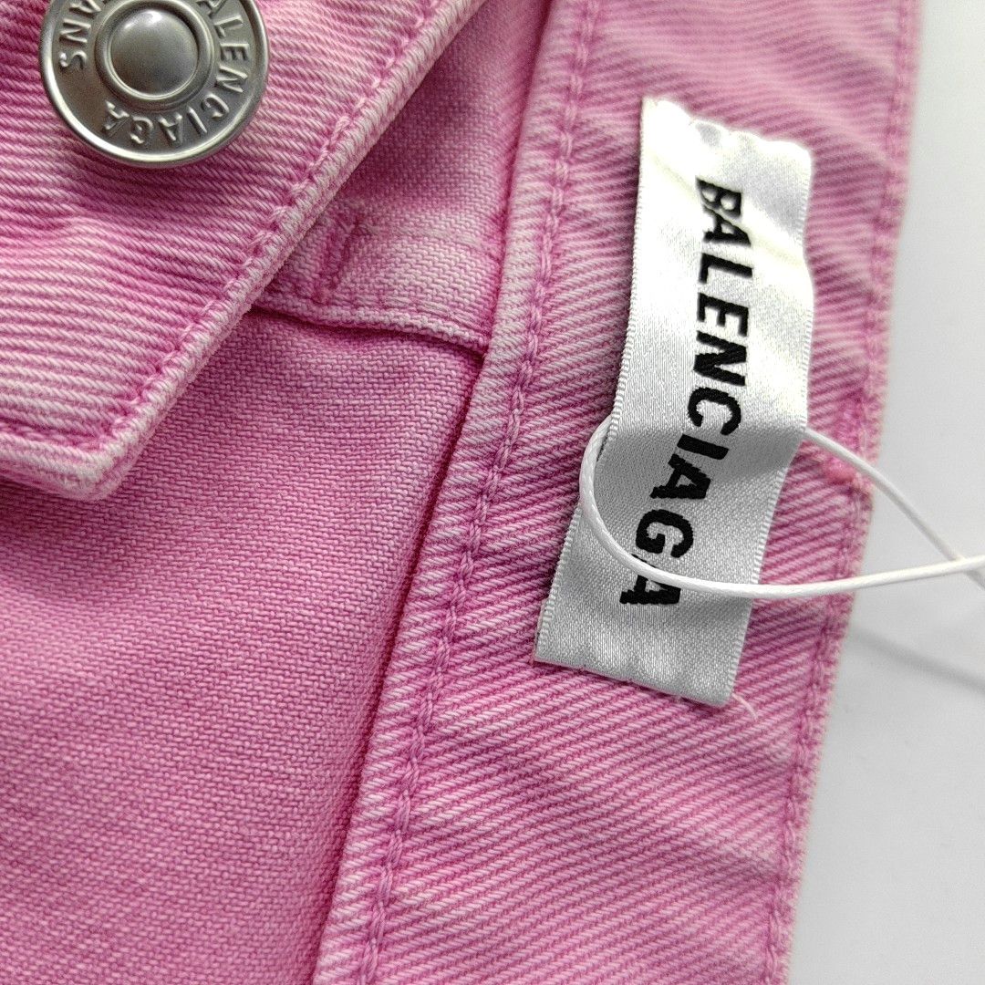 Balenciaga Balenciaga Pink Cotton Denim Mini Skirt Size 38 Size 27" / US 4 / IT 40 - 5 Thumbnail