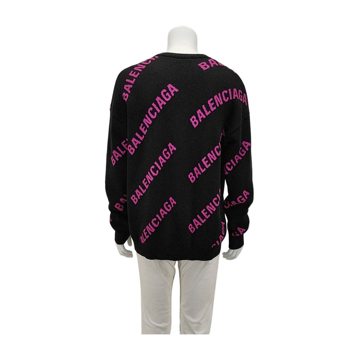 Balenciaga Balenciaga Pink Logo Knit Sweater Size M Size US M / EU 48-50 / 2 - 2 Thumbnail