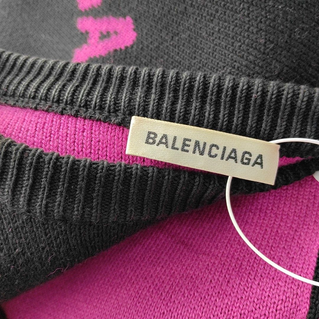 Balenciaga Balenciaga Pink Logo Knit Sweater Size M Size US M / EU 48-50 / 2 - 6 Thumbnail