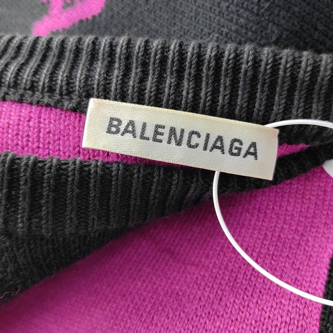 Balenciaga Balenciaga Pink Logo Knit Sweater Size M Size US M / EU 48-50 / 2 - 5 Thumbnail