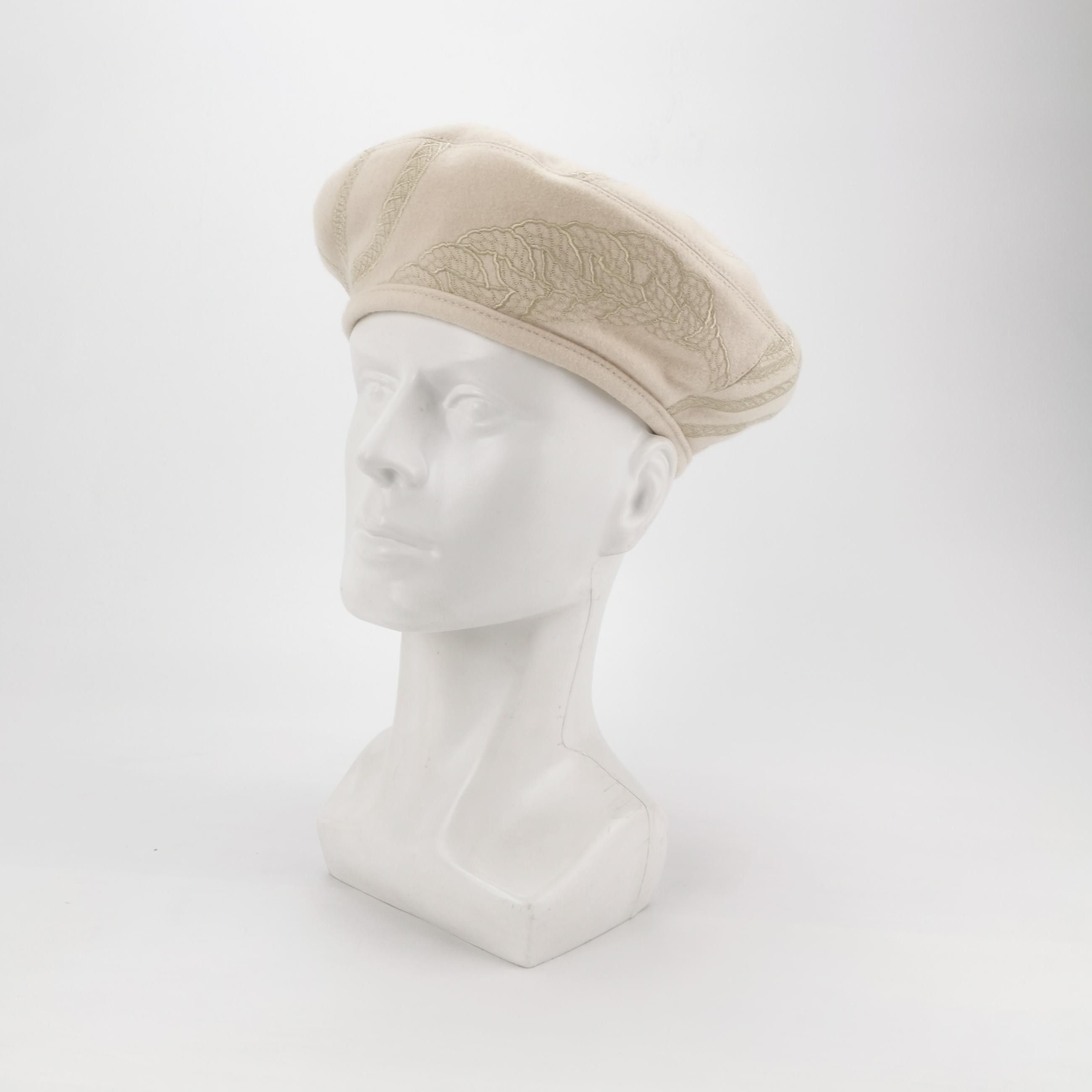 Hermes Hermes Embroidered Wool Beret Size 58 Size ONE SIZE - 2 Thumbnail