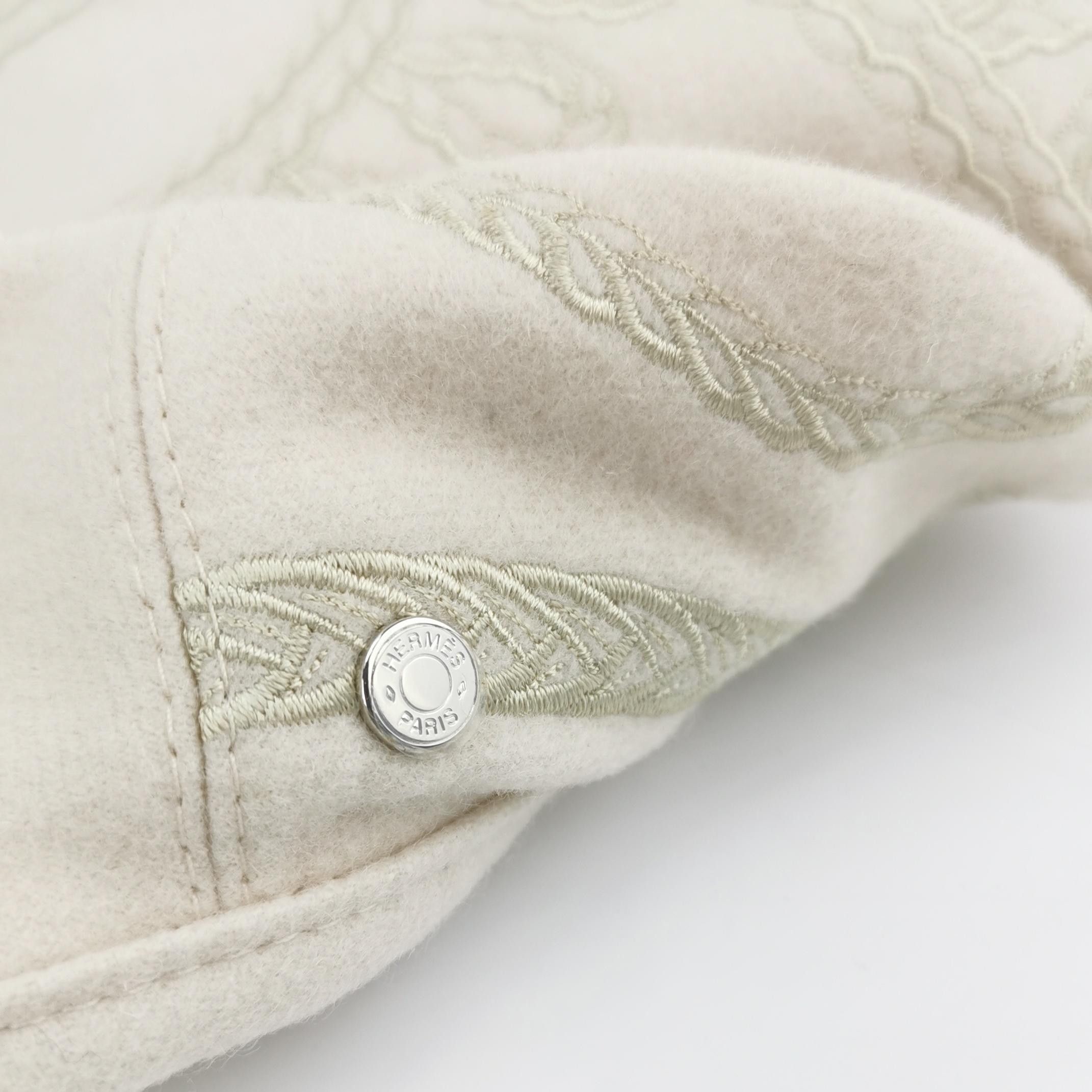 Hermes Hermes Embroidered Wool Beret Size 58 Size ONE SIZE - 4 Thumbnail