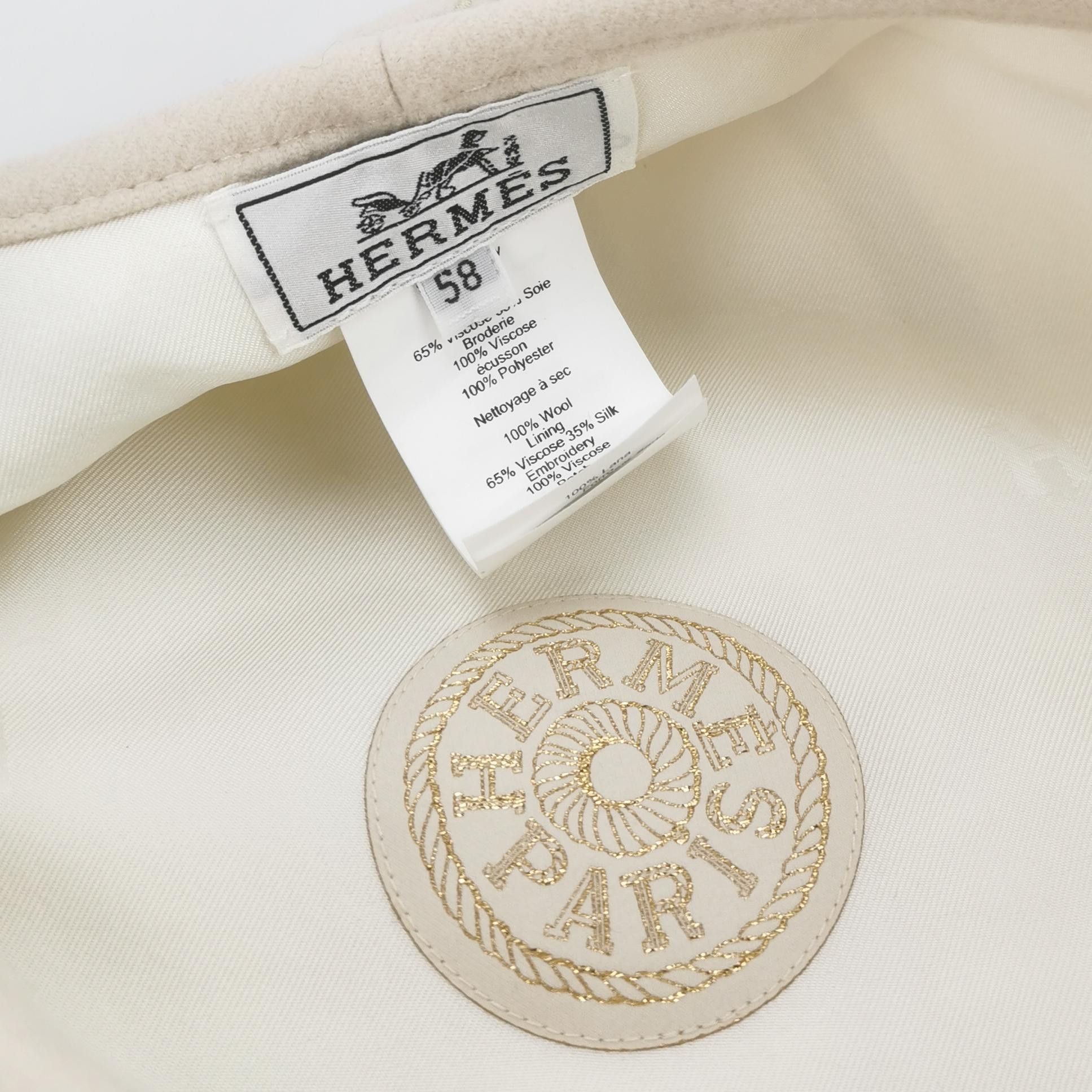 Hermes Hermes Embroidered Wool Beret Size 58 Size ONE SIZE - 5 Thumbnail