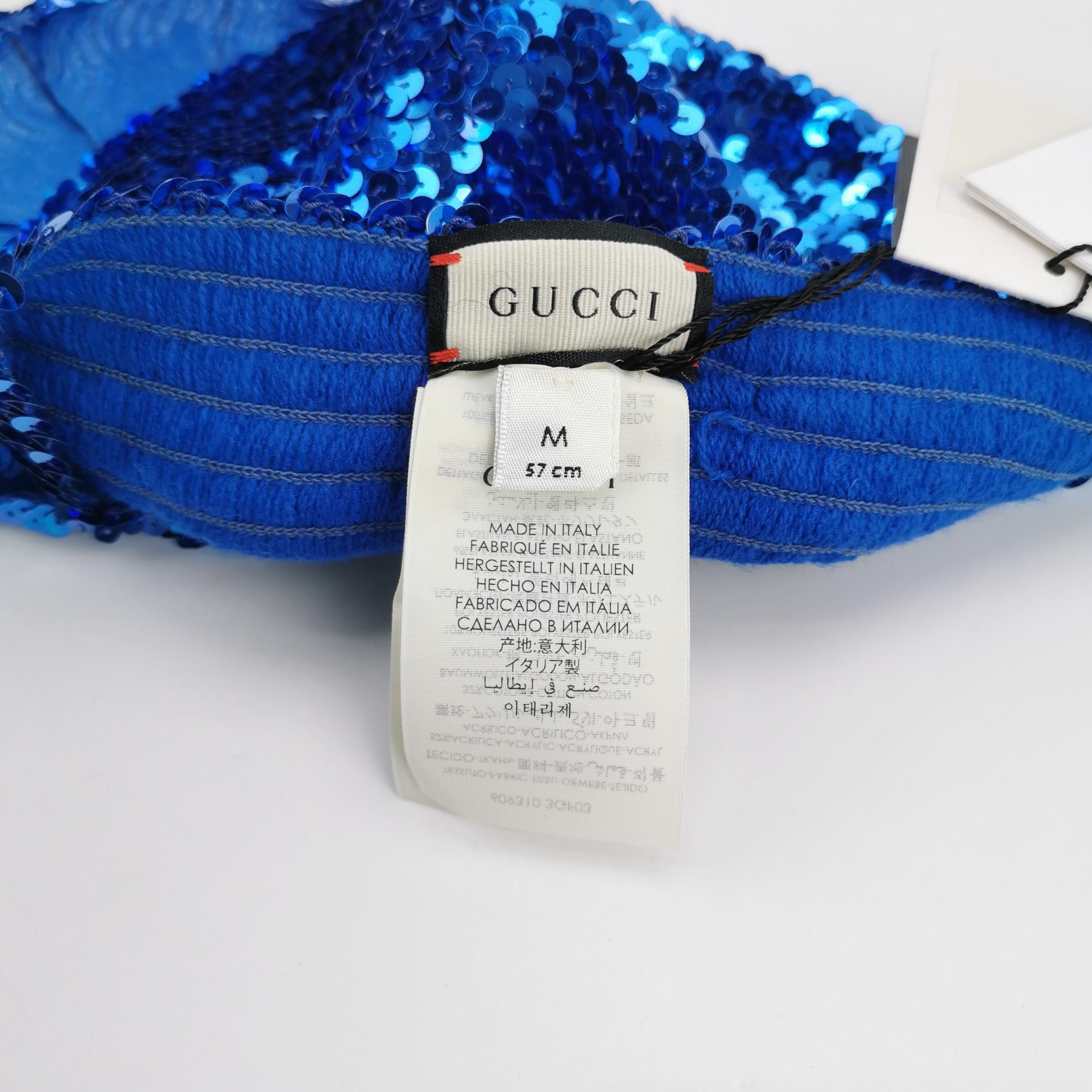 Gucci Gucci Blue Sequin Hat Size M Size ONE SIZE - 4 Thumbnail