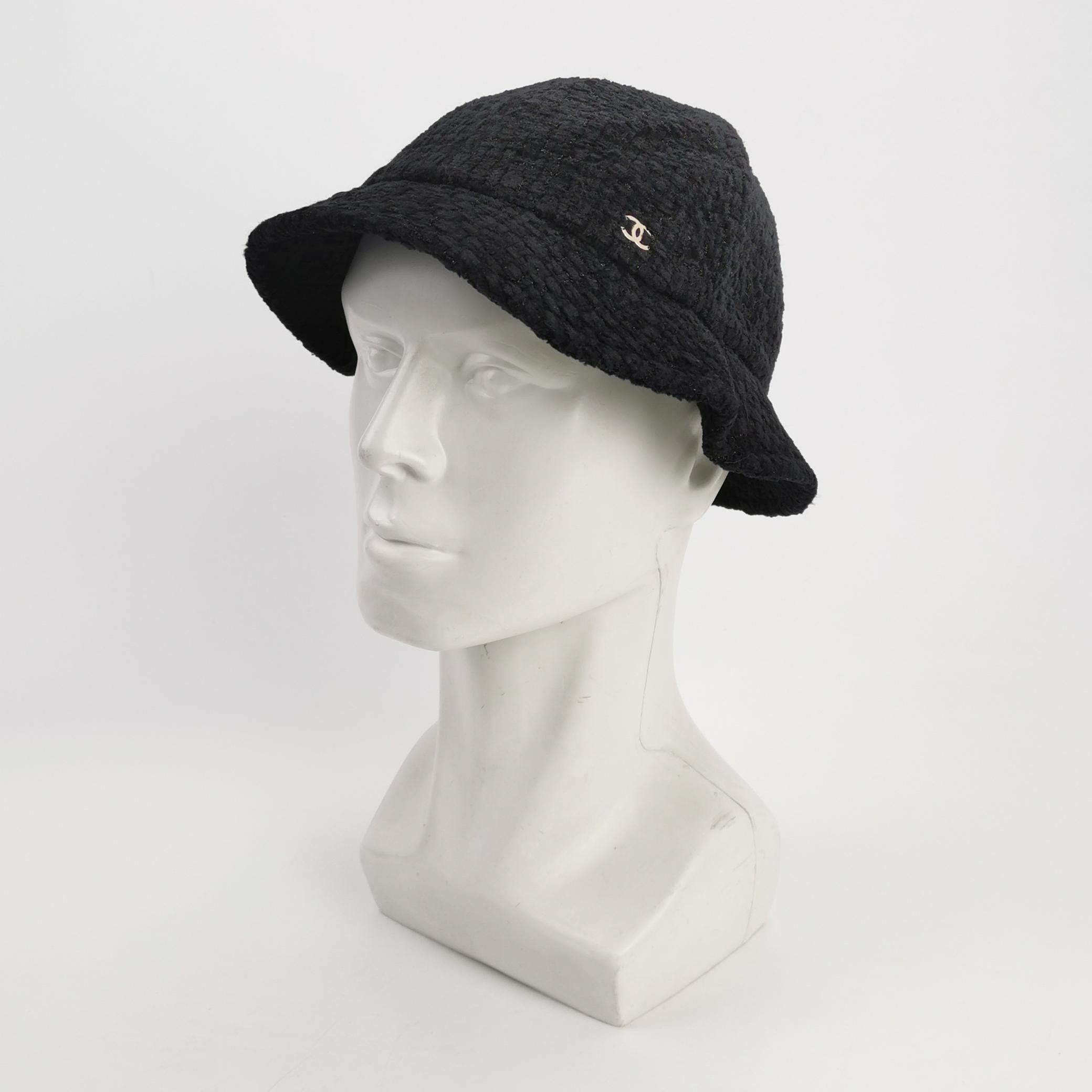 Chanel Chanel Black Boucle Logo Bucket Hat Size S Size ONE SIZE - 2 Thumbnail