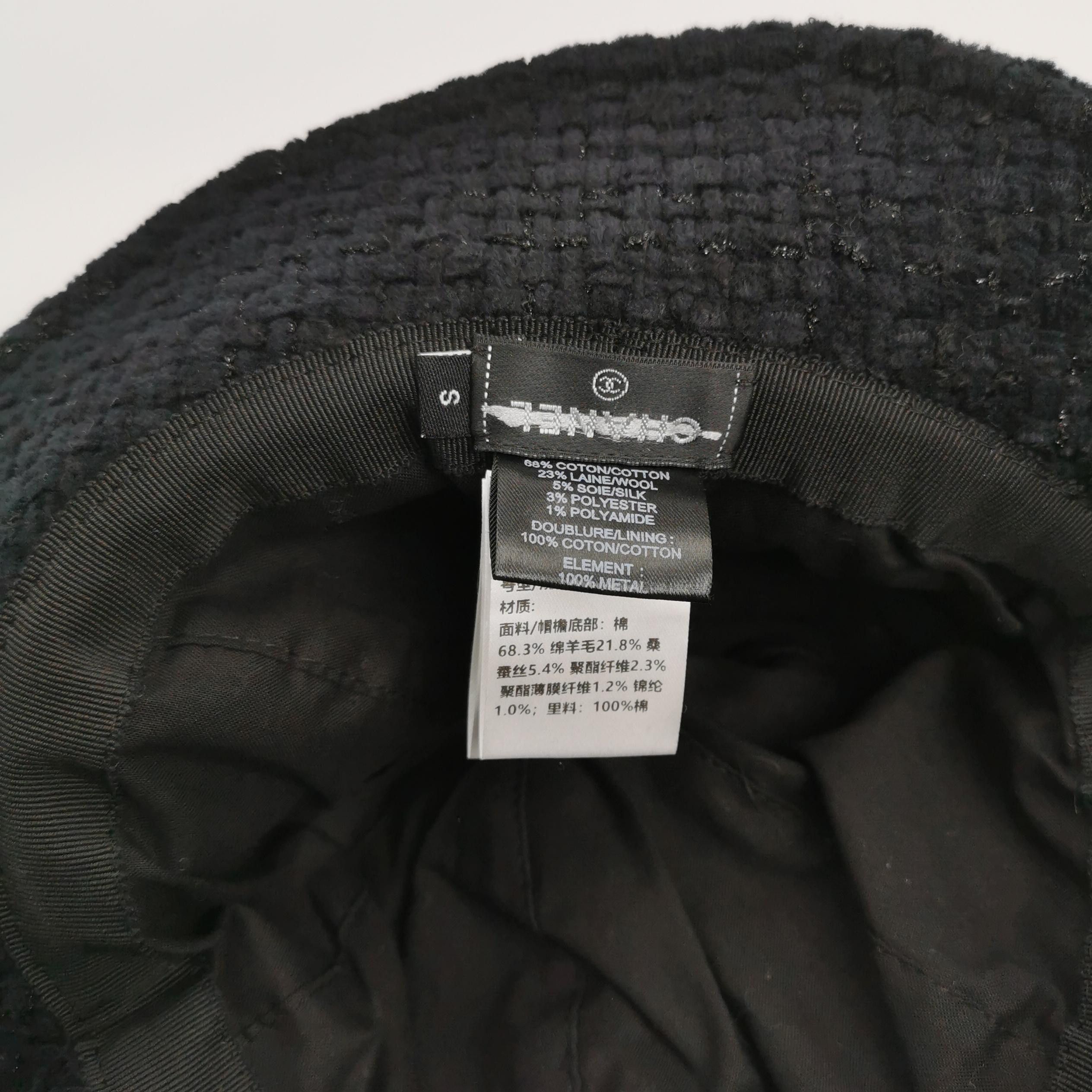 Chanel Chanel Black Boucle Logo Bucket Hat Size S Size ONE SIZE - 4 Thumbnail
