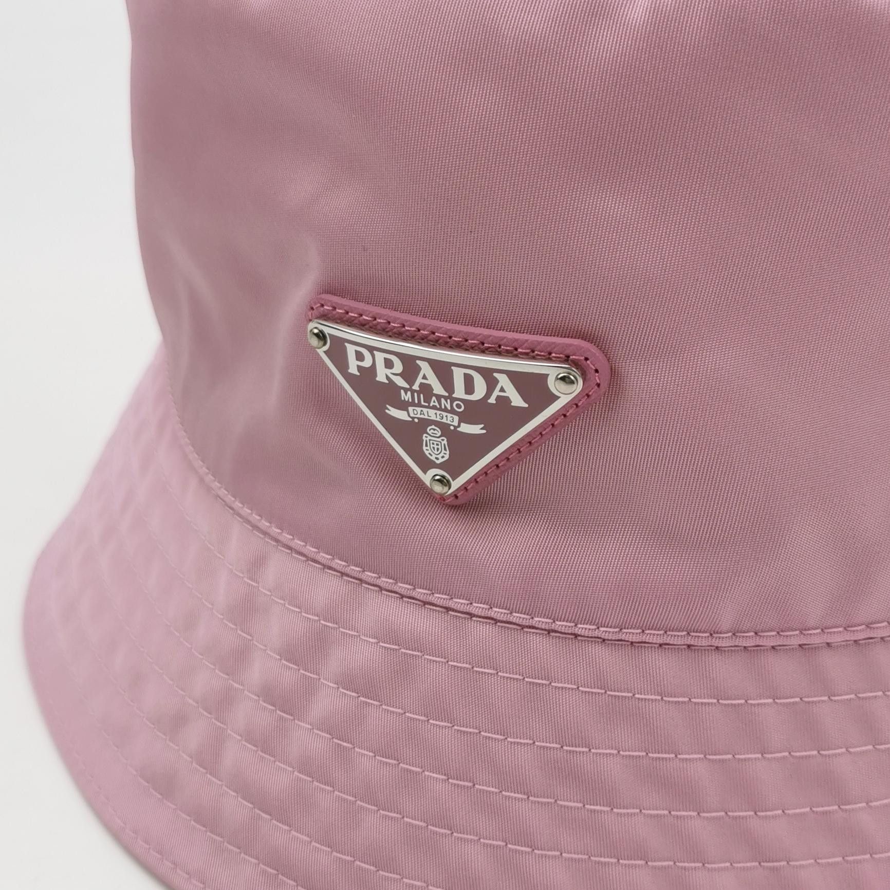 Prada Prada Pink Logo Bucket Hat Size L Size ONE SIZE - 4 Thumbnail