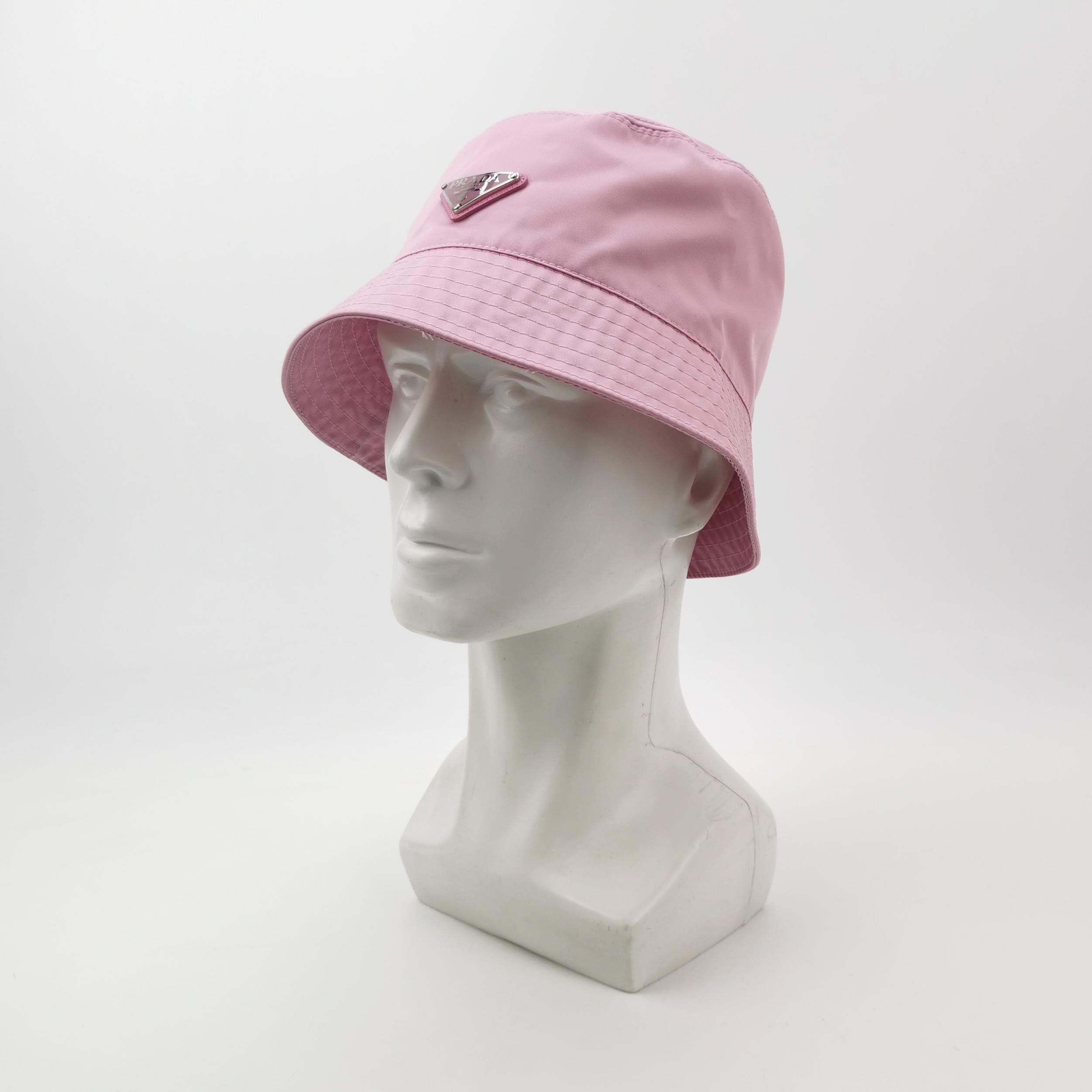 Prada Prada Pink Logo Bucket Hat Size L Size ONE SIZE - 2 Thumbnail