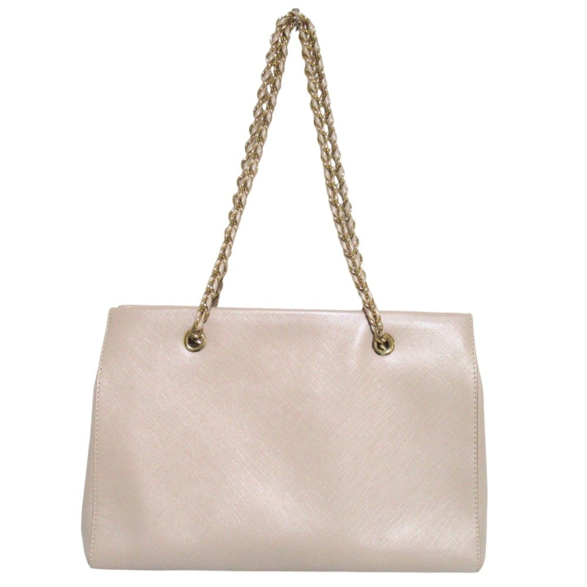 Salvatore Ferragamo Salvatore Ferragamo Vara Ribbon Chain Tote Bag Shoulder Beige x Gold Hardware Women's Size ONE SIZE - 2 Thumbnail